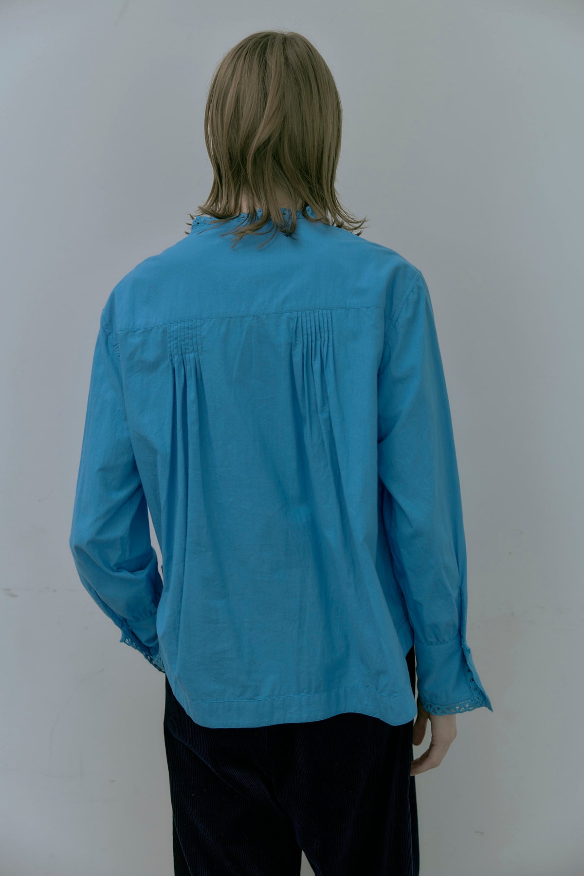 doux bleu コットンキャンブリック 刺繍レースブラウス DB-2653-051