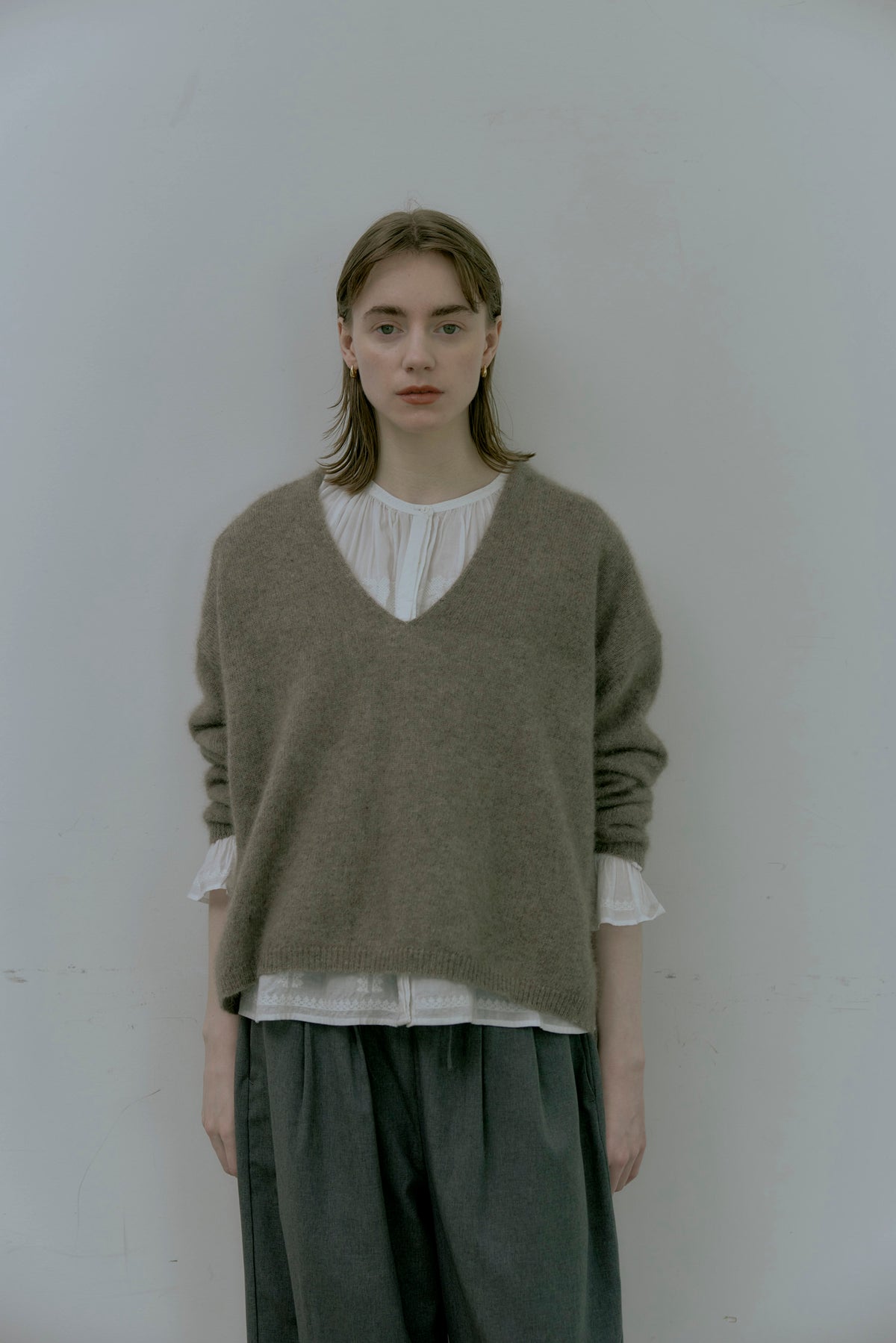 doux bleu ラクーンFOX Vネックニット DB-2652-050