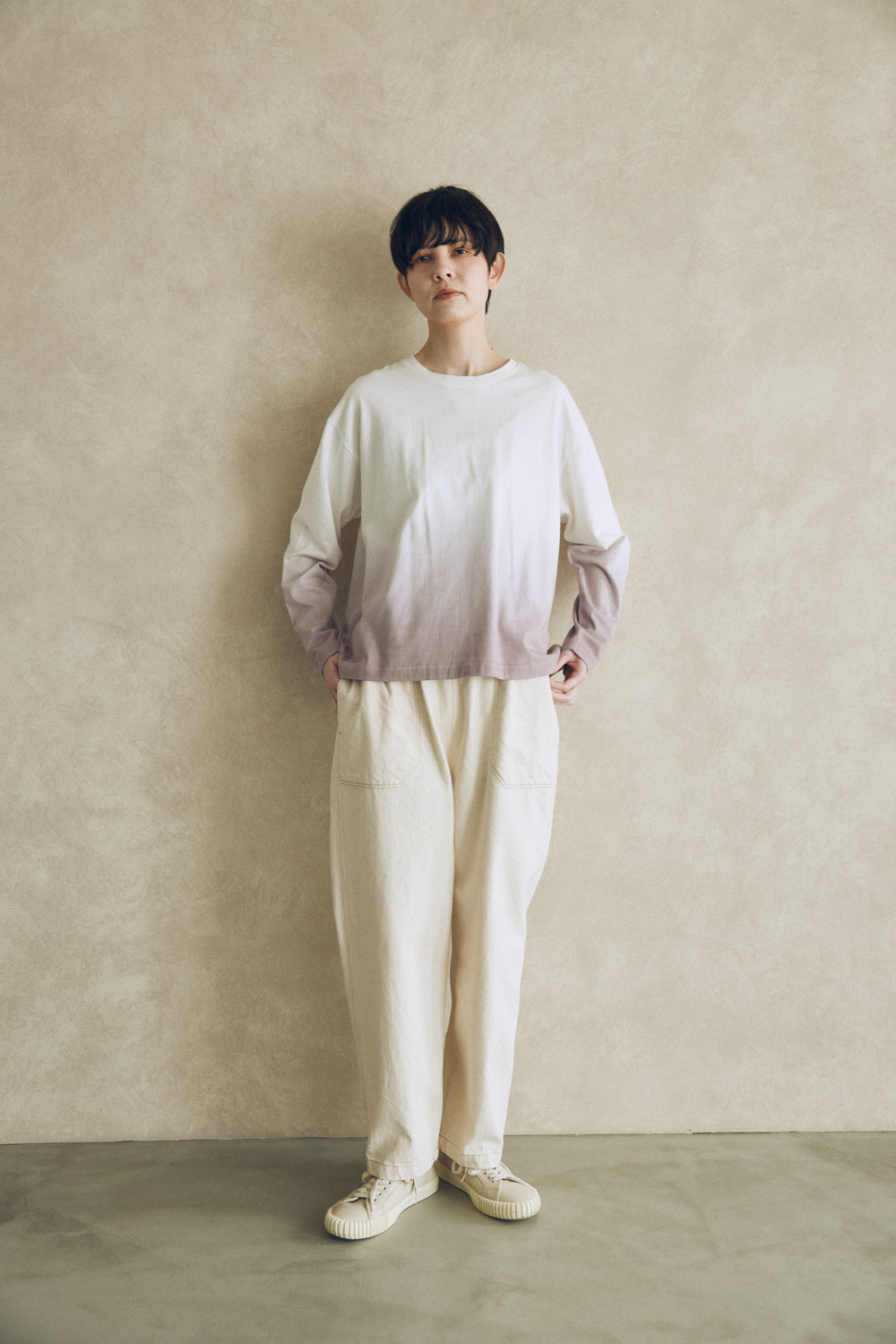 YARRA NEU グラデ染め長袖カットソー NU-5541-401