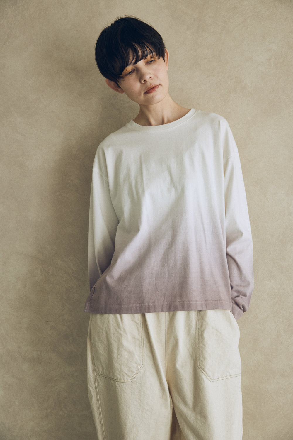 YARRA NEU グラデ染め長袖カットソー NU-5541-401