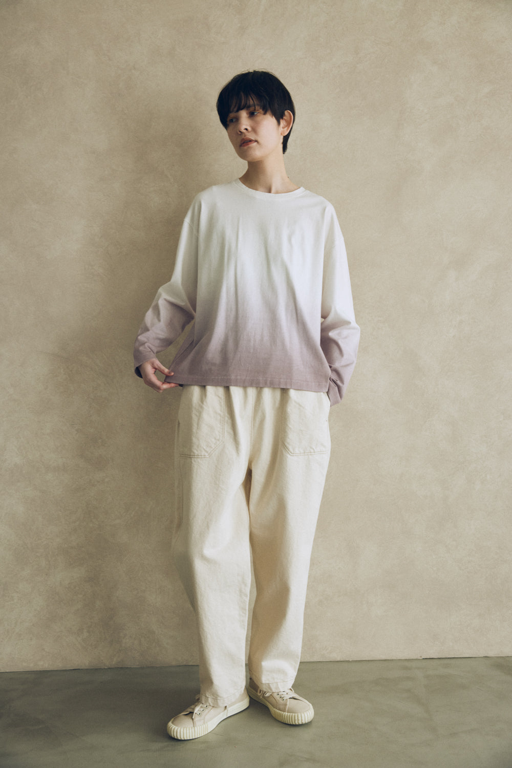 YARRA NEU グラデ染め長袖カットソー NU-5541-401