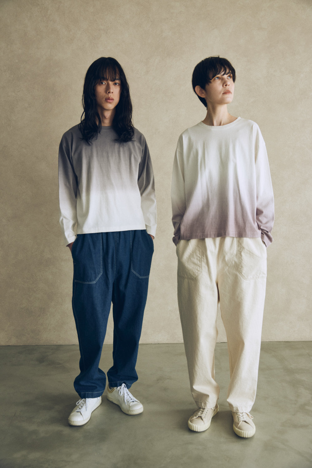 YARRA NEU グラデ染め長袖カットソー NU-5541-401