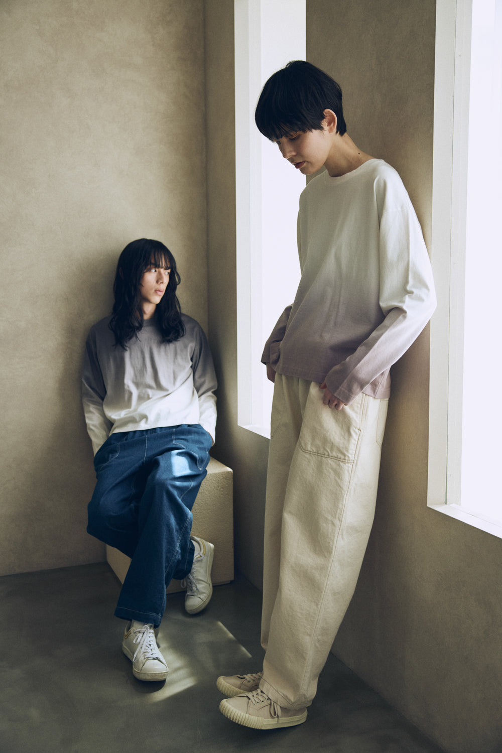 YARRA NEU グラデ染め長袖カットソー NU-5541-401