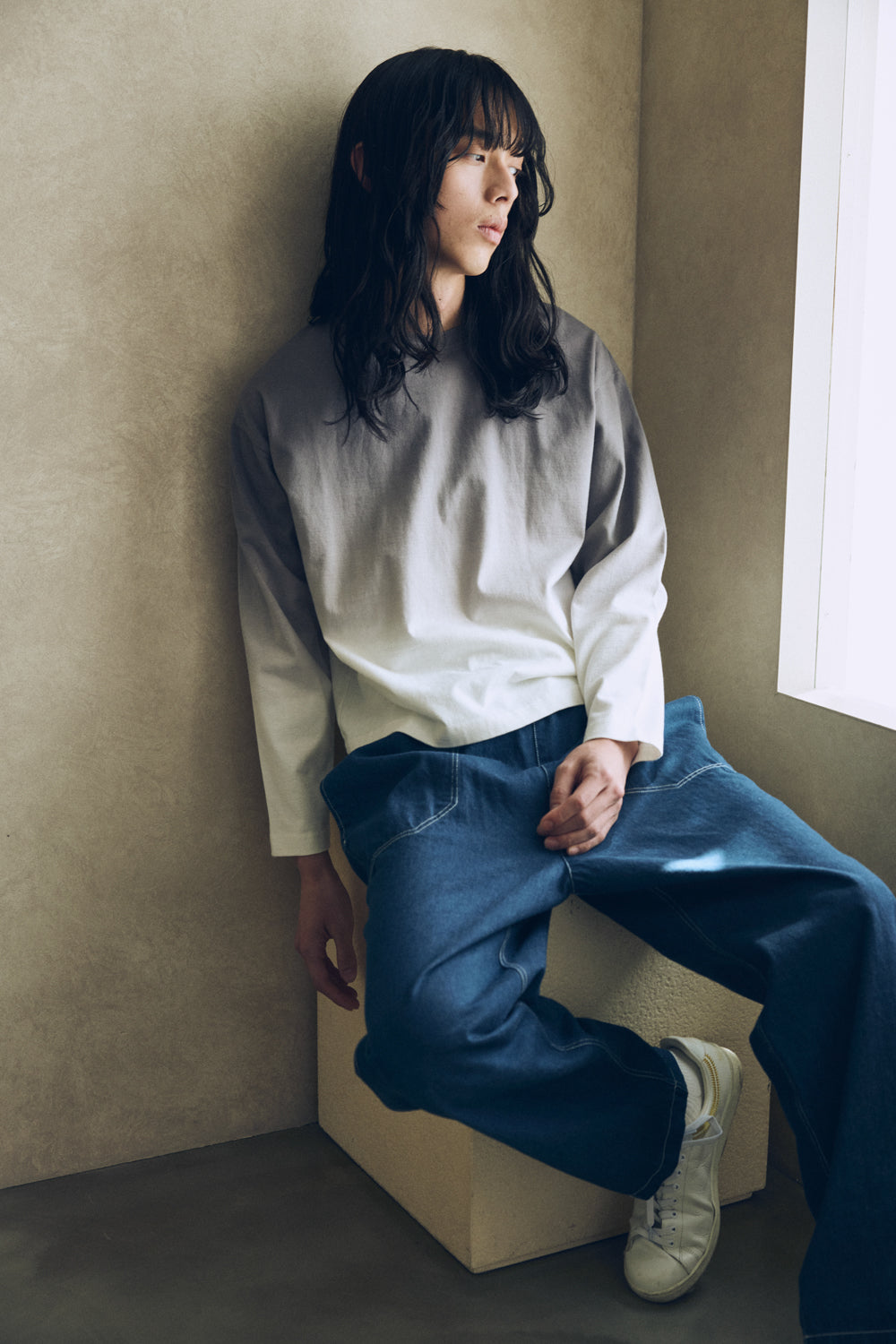 YARRA NEU グラデ染め長袖カットソー NU-5541-401