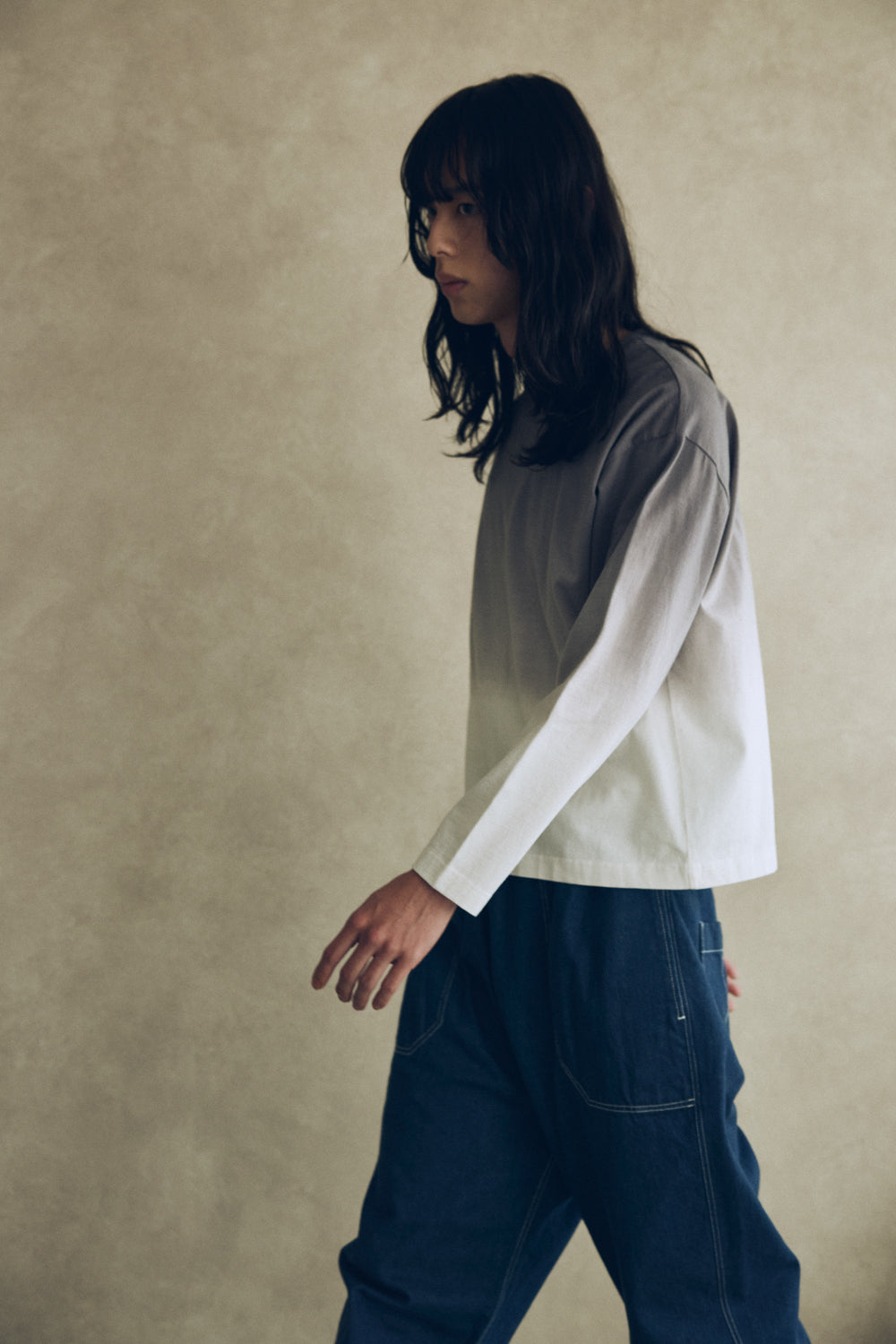 YARRA NEU グラデ染め長袖カットソー NU-5541-401