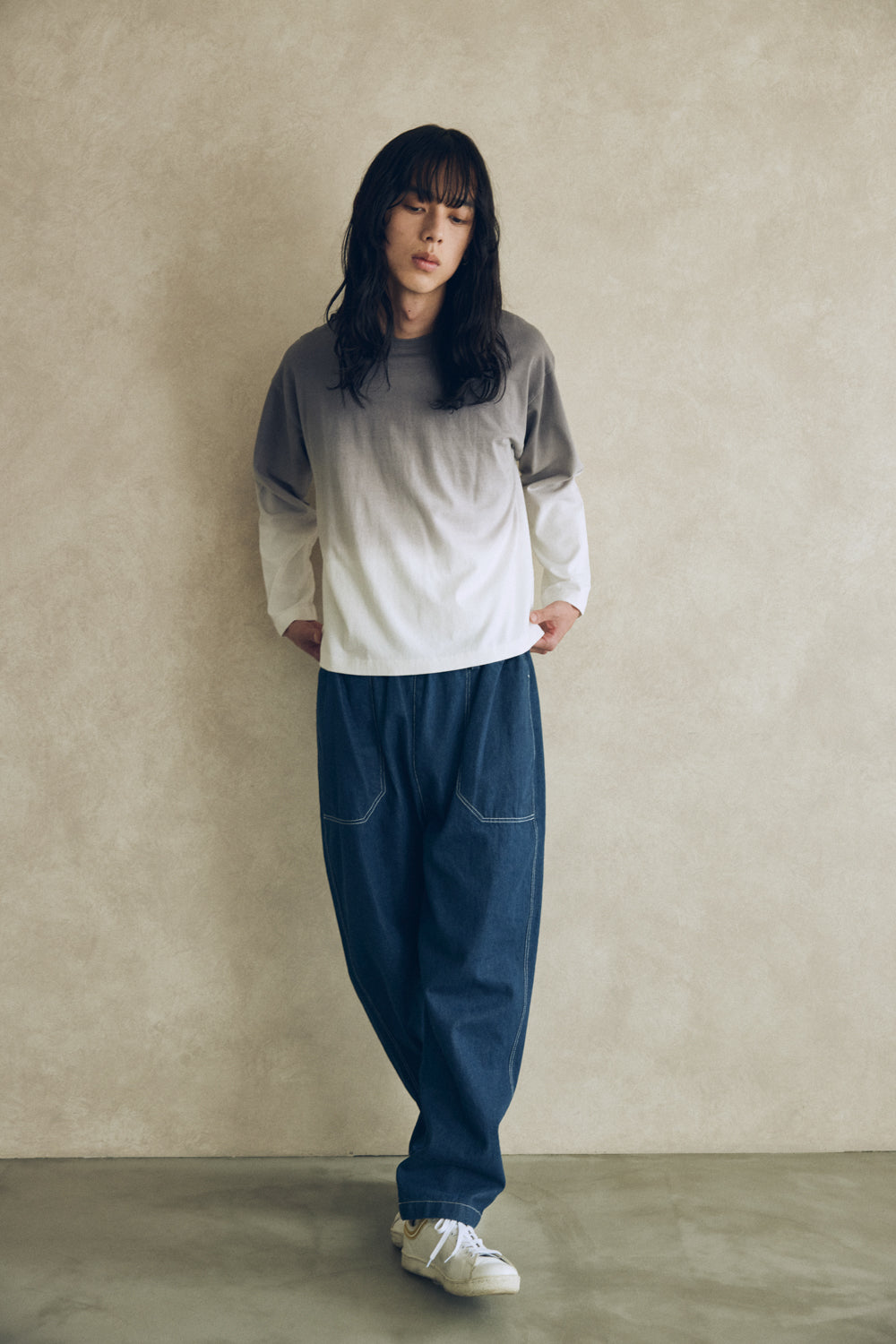 YARRA NEU グラデ染め長袖カットソー NU-5541-401