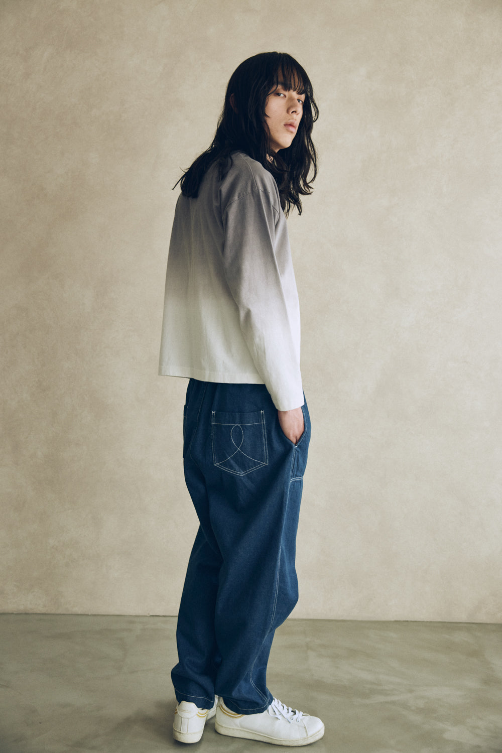 YARRA NEU グラデ染め長袖カットソー NU-5541-401