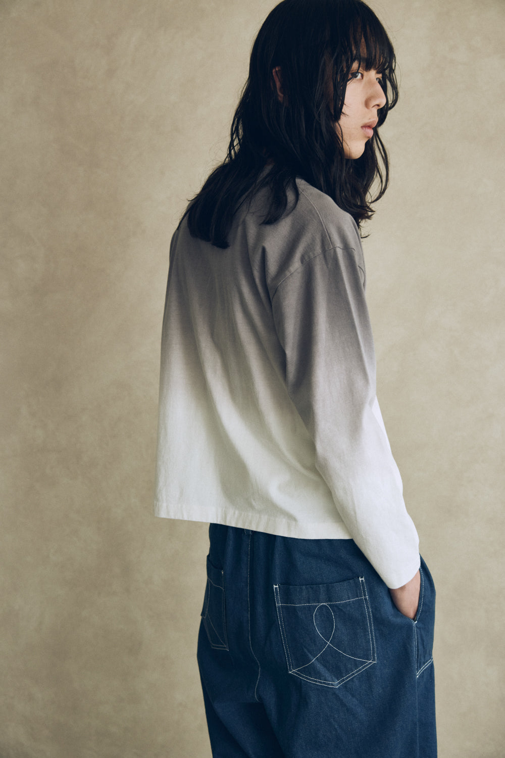 YARRA NEU グラデ染め長袖カットソー NU-5541-401