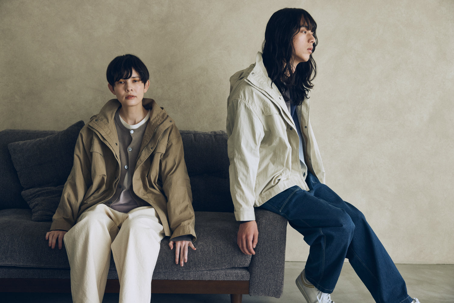 YARRA NEU C/NYフード付ミドルブルゾン NU-5547-413