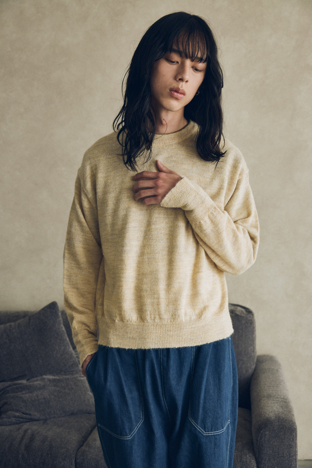 YARRA NEU ペルーアルパカニットプルオーバー NU-5542-406