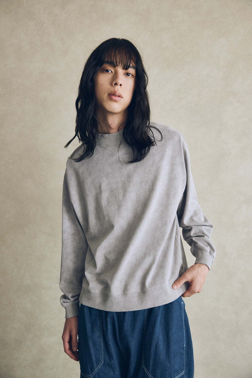 YARRA NEU ムラ染風ミニ裏毛プルオーバー NU-5541-402