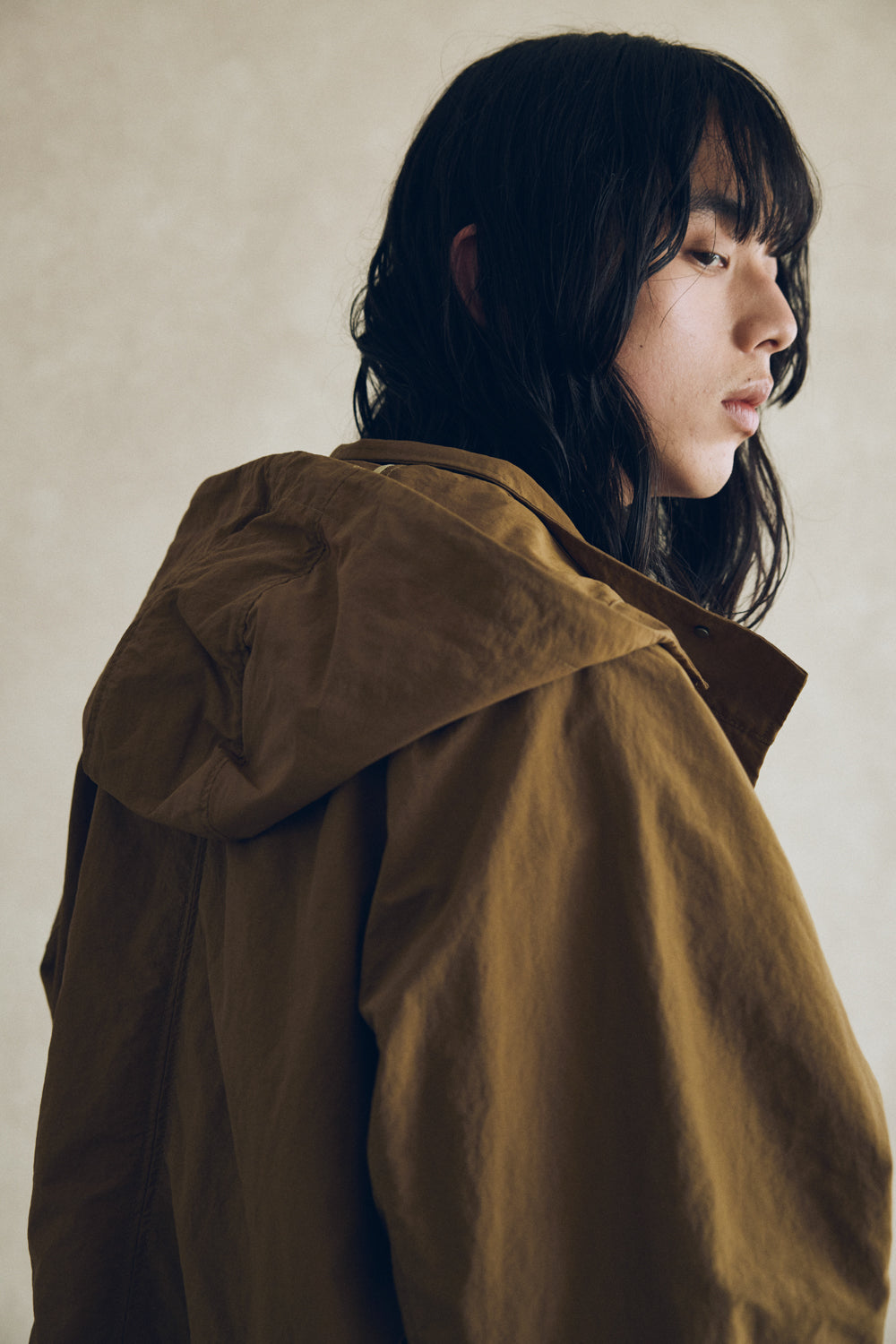 YARRA NEU フード付きナイロンポンチョ風コート NU-5547-414
