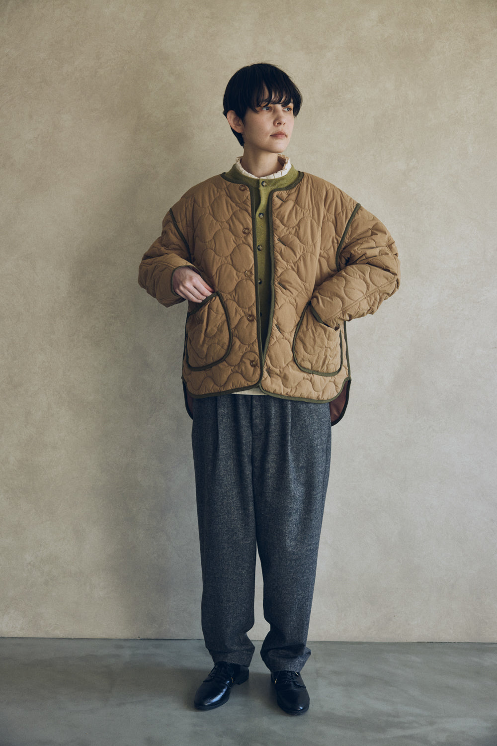 YARRA NEU sorona中綿配色キルティングジャンパー NU-5557-427