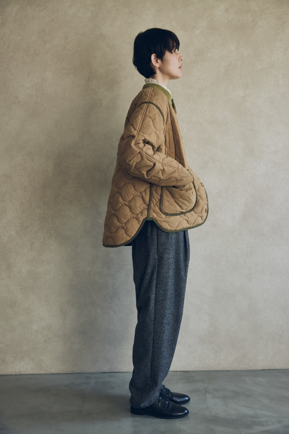 YARRA NEU sorona中綿配色キルティングジャンパー NU-5557-427