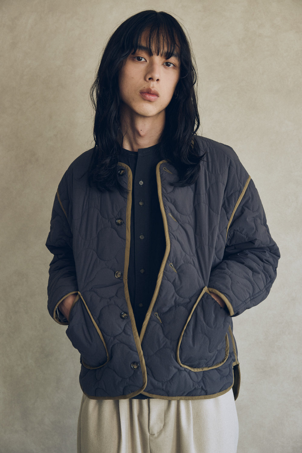 YARRA NEU sorona中綿配色キルティングジャンパー NU-5557-427