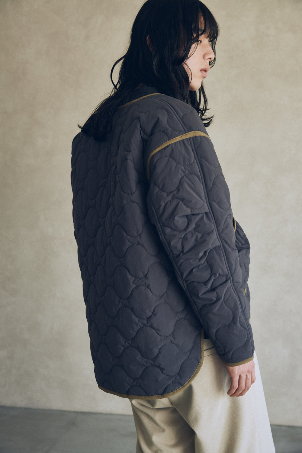 YARRA NEU sorona中綿配色キルティングジャンパー NU-5557-427