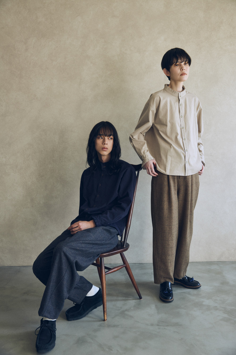 YARRA NEU W混チェックカーブパンツ NU-5555-426