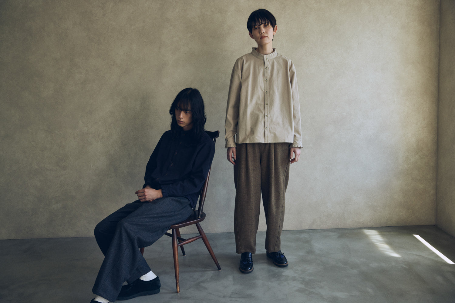 YARRA NEU W混チェックカーブパンツ NU-5555-426