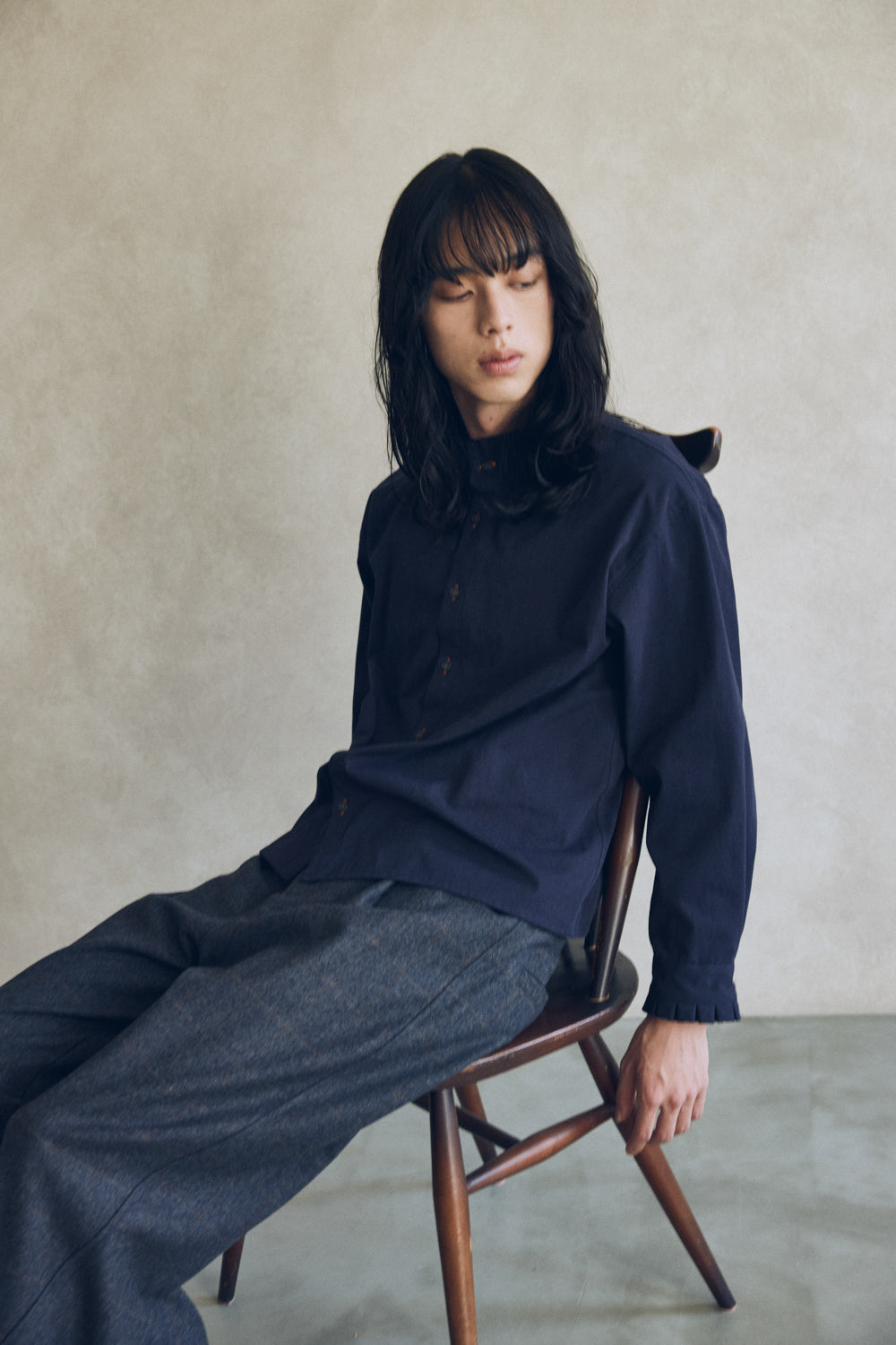 YARRA NEU W混チェックカーブパンツ NU-5555-426