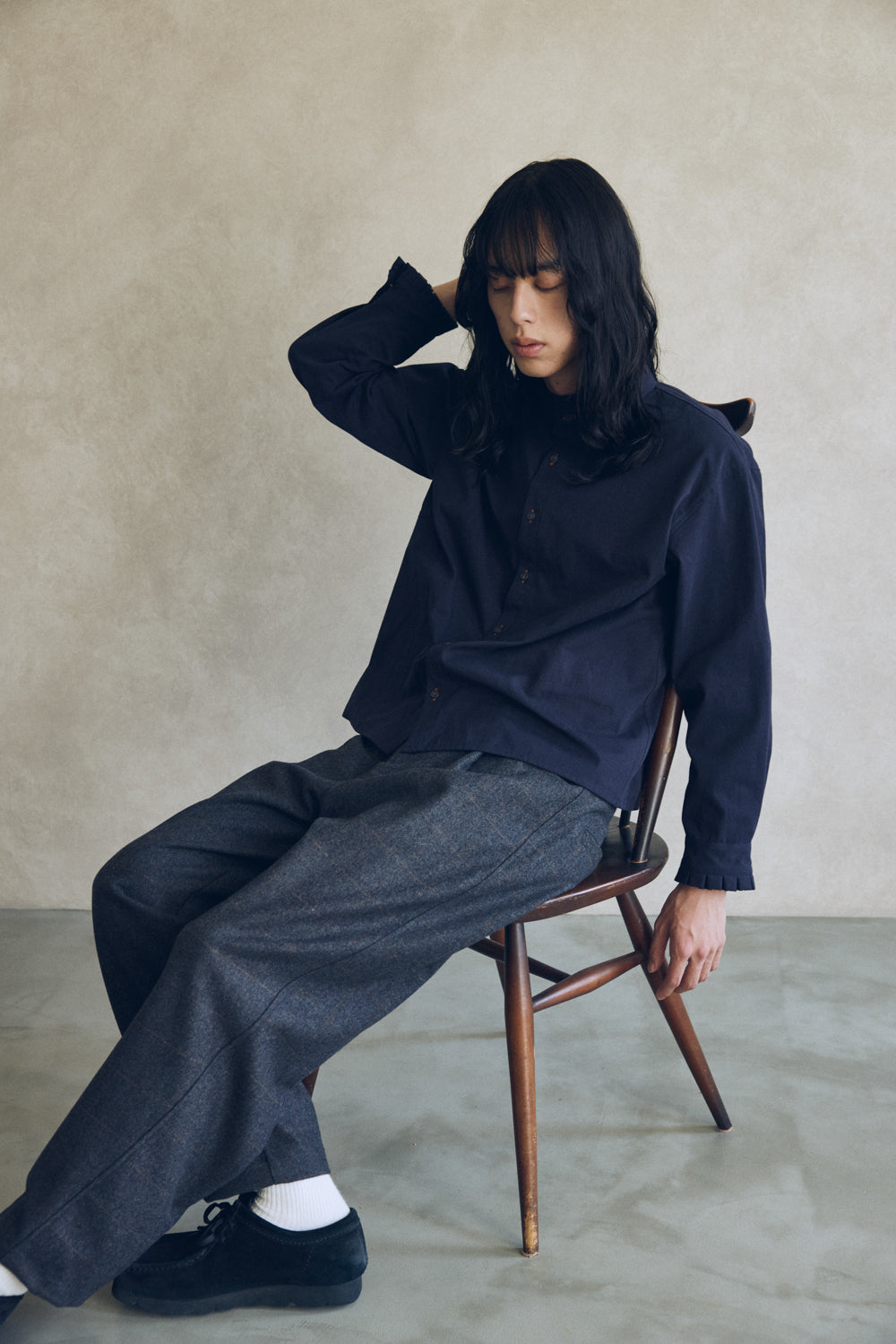 YARRA NEU W混チェックカーブパンツ NU-5555-426