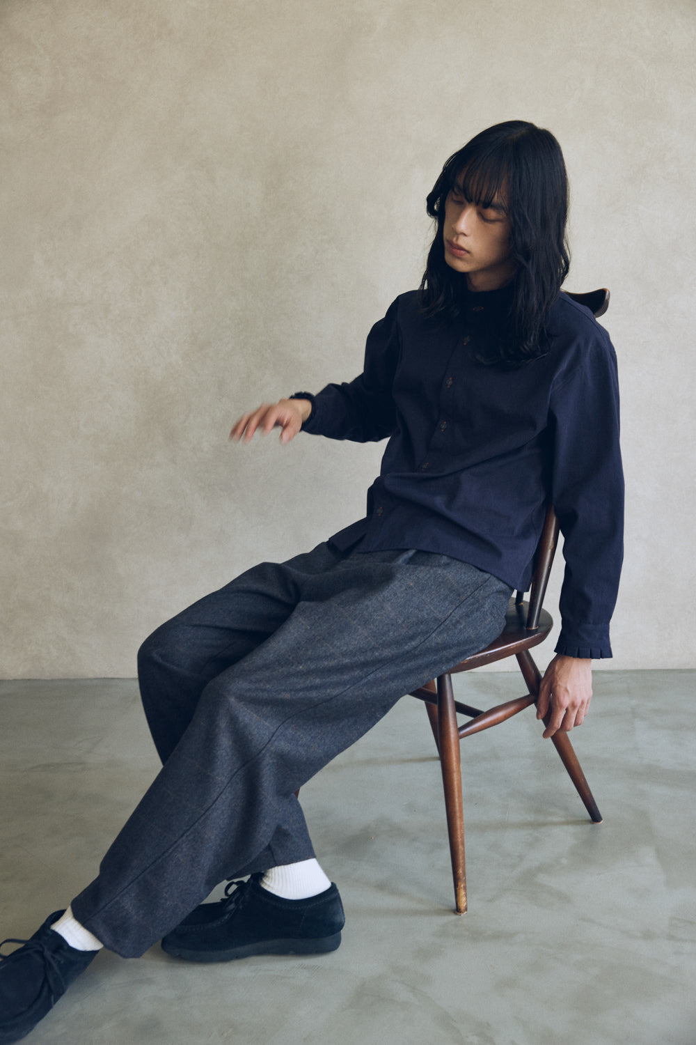 YARRA NEU W混チェックカーブパンツ NU-5555-426