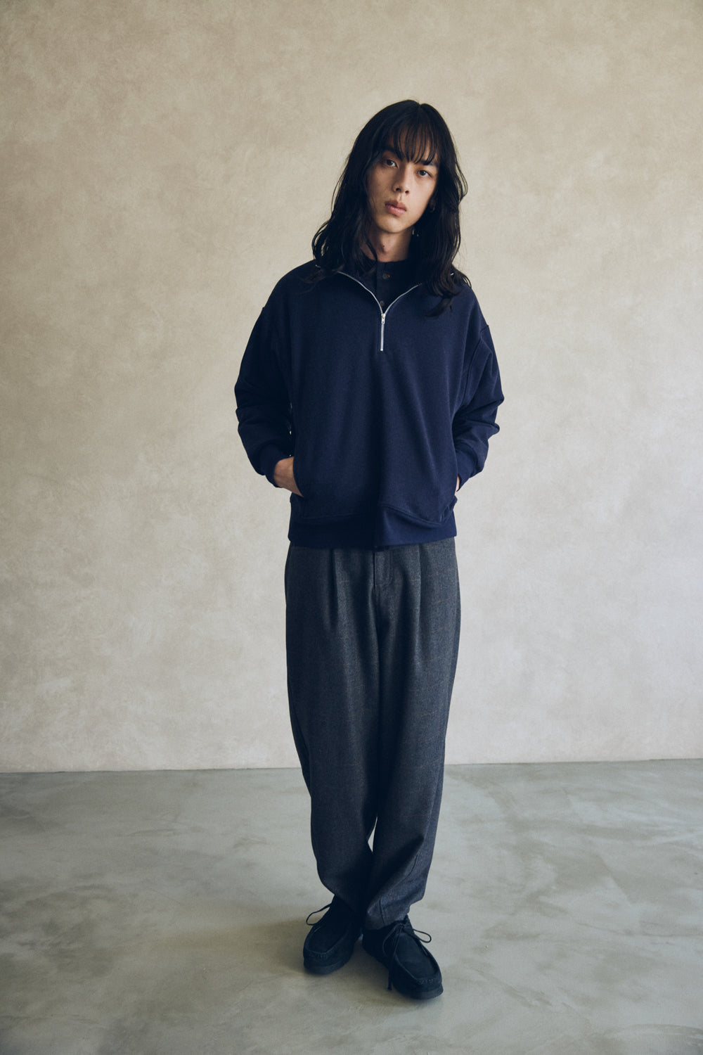 YARRA NEU ウォーム裏毛ハーフZIP NU-5551-415