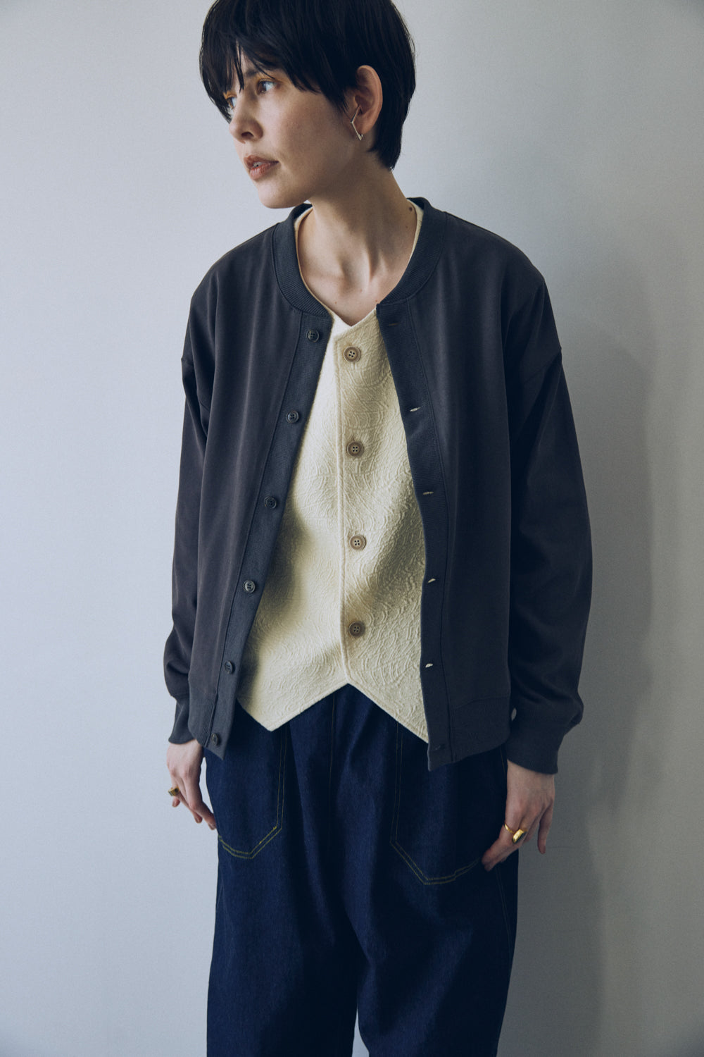 YARRA NEU コットンカットジャケットカーディガン NU-5541-404