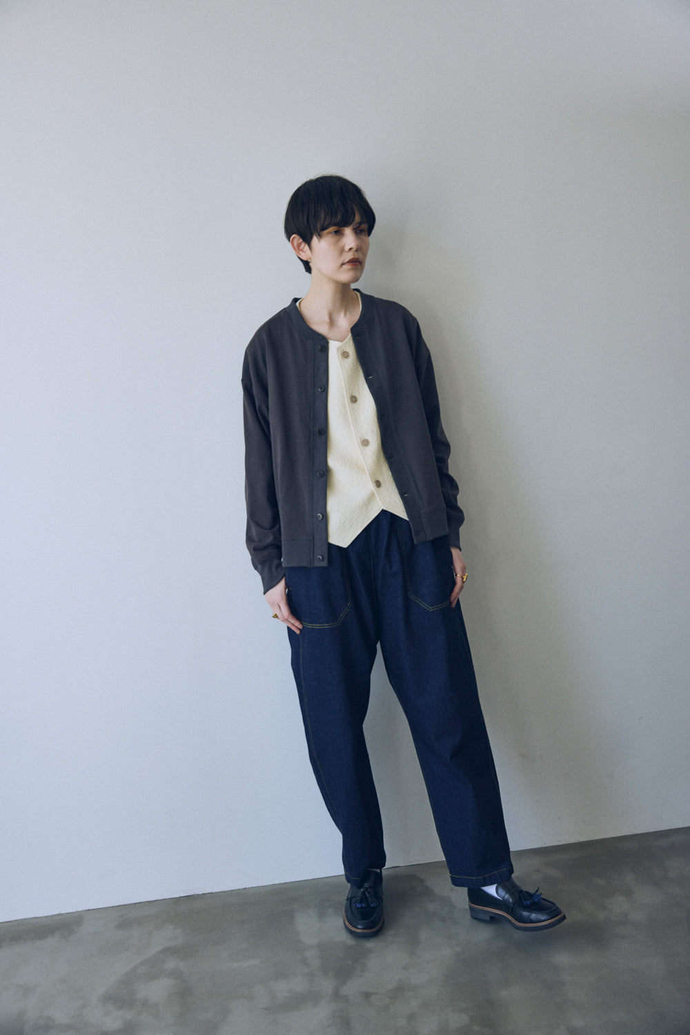 YARRA NEU コットンカットジャケットカーディガン NU-5541-404