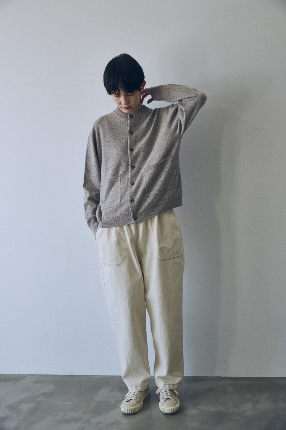 YARRA NEU カラーネップメリノニットカーディガン NU-5552-420