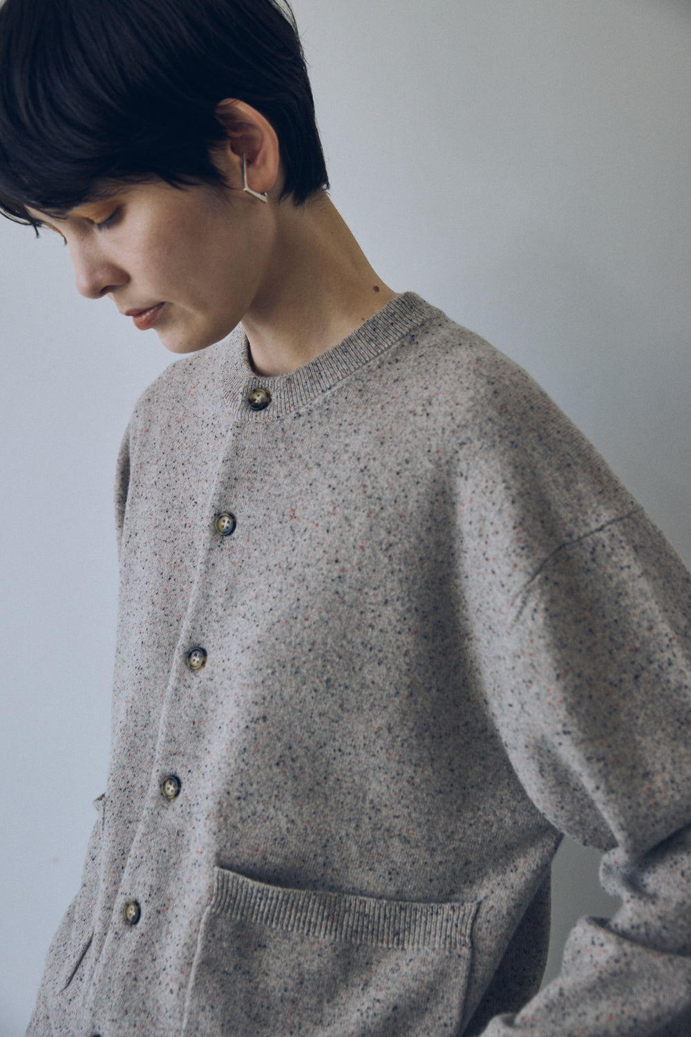 YARRA NEU カラーネップメリノニットカーディガン NU-5552-420