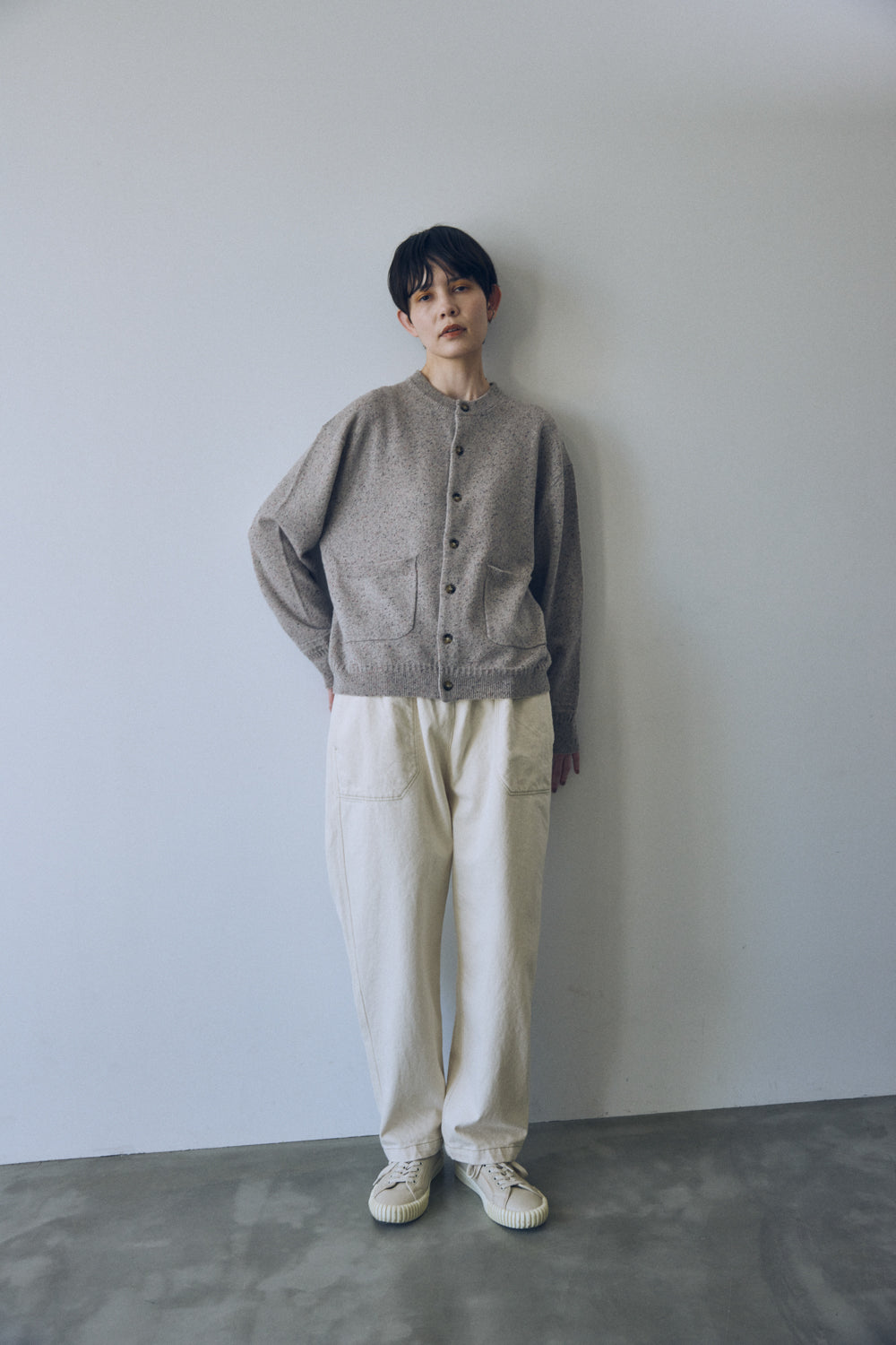 YARRA NEU カラーネップメリノニットカーディガン NU-5552-420