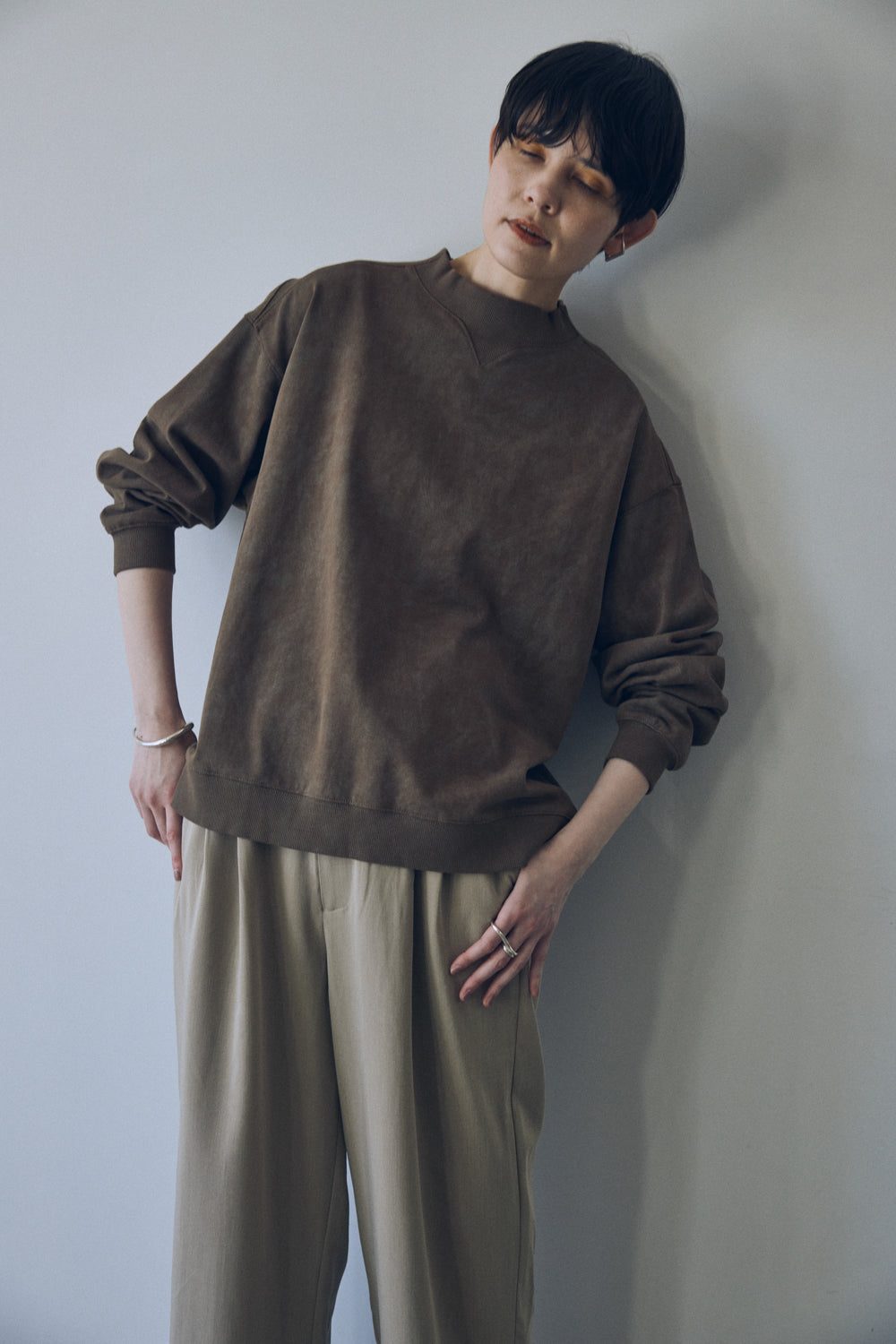 YARRA NEU ムラ染風ミニ裏毛プルオーバー NU-5541-402