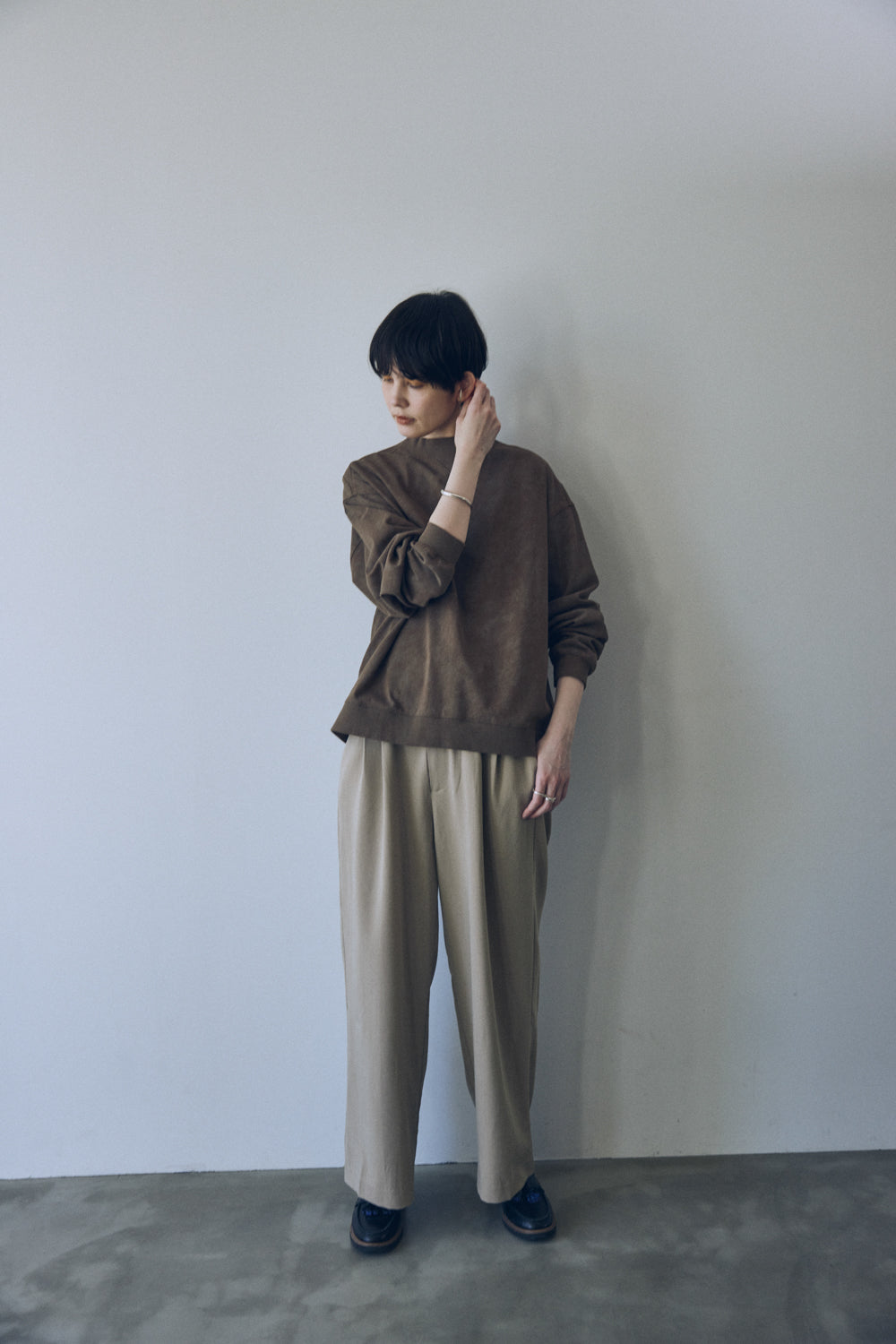 YARRA NEU ムラ染風ミニ裏毛プルオーバー NU-5541-402