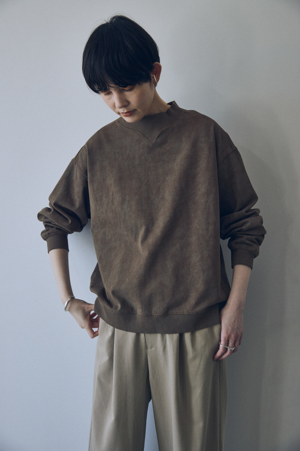 YARRA NEU ムラ染風ミニ裏毛プルオーバー NU-5541-402