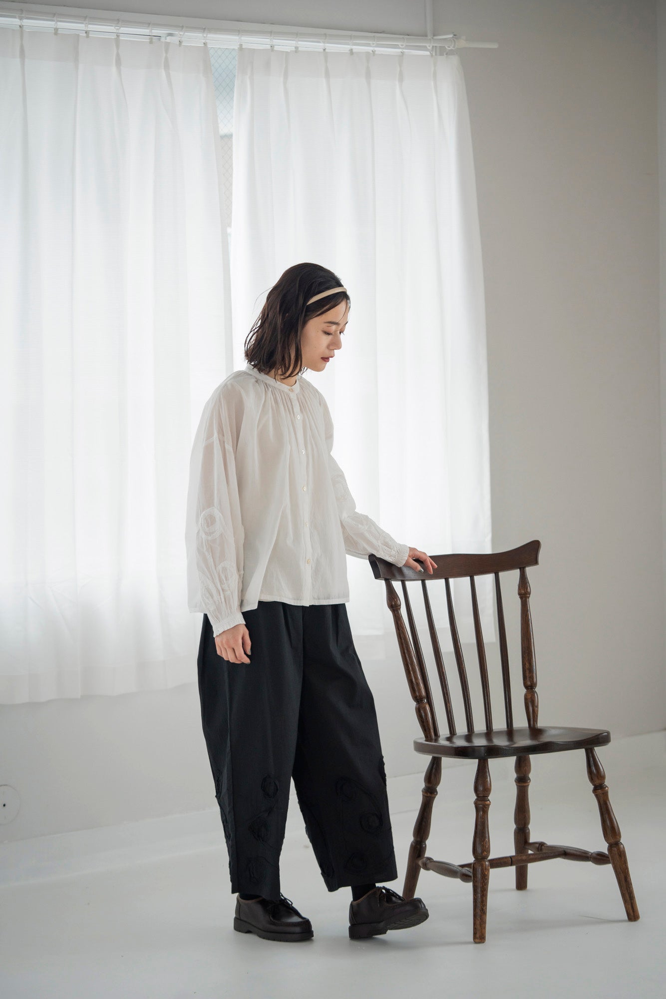 YARRA　INDIAドットテープ刺繍パンツ　YR-1545-209