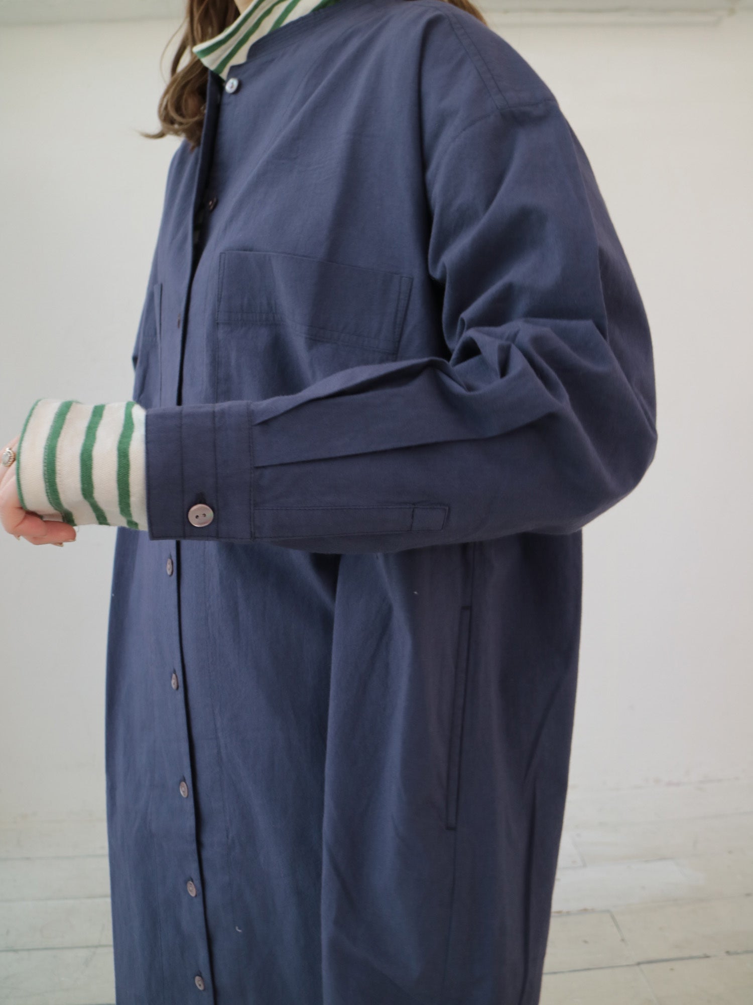 YARRA INDIAスタンドステッチ衿ワンピース YR-1544-233