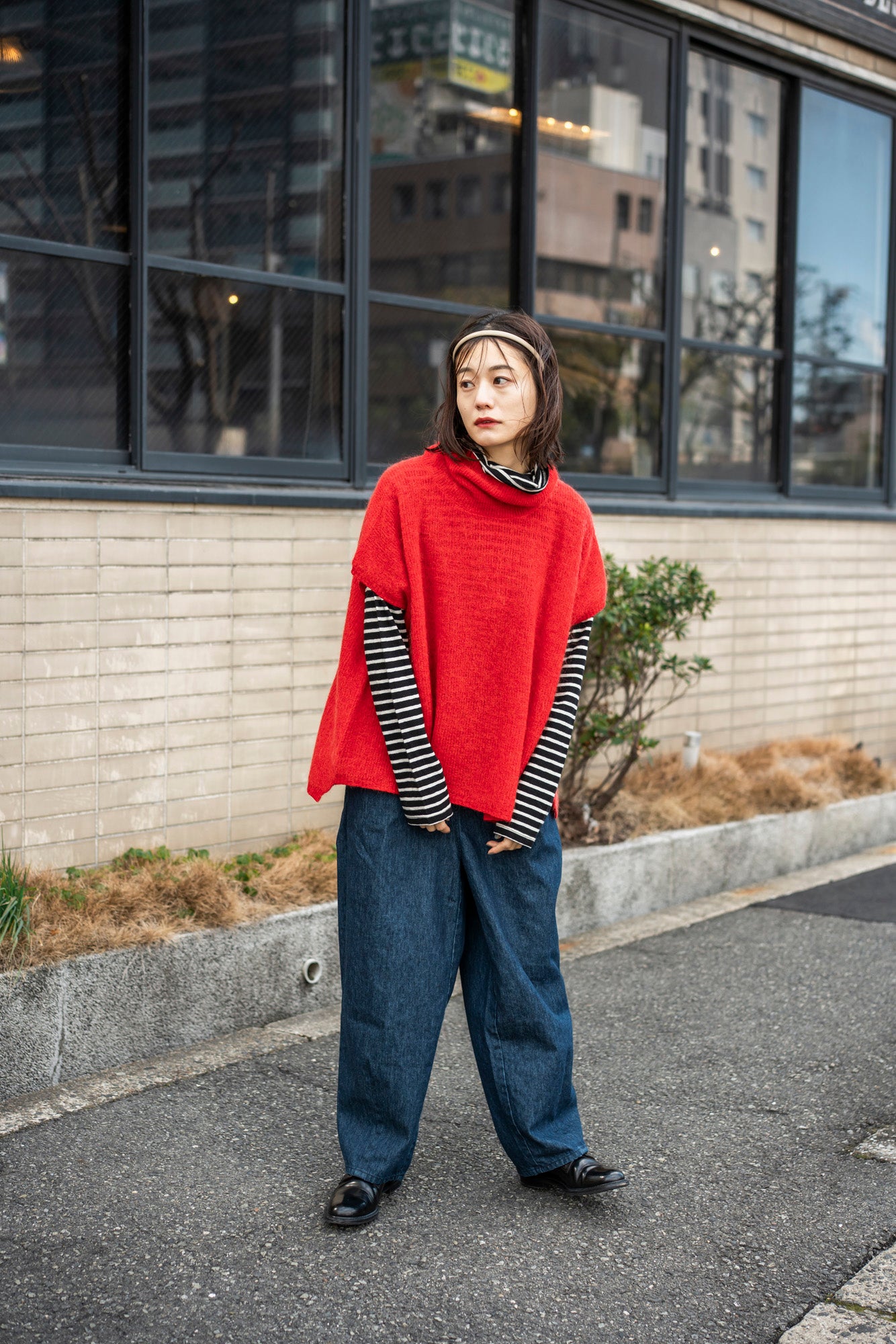 YARRA モヘアブレンドタートルニットベスト YR-1548-227