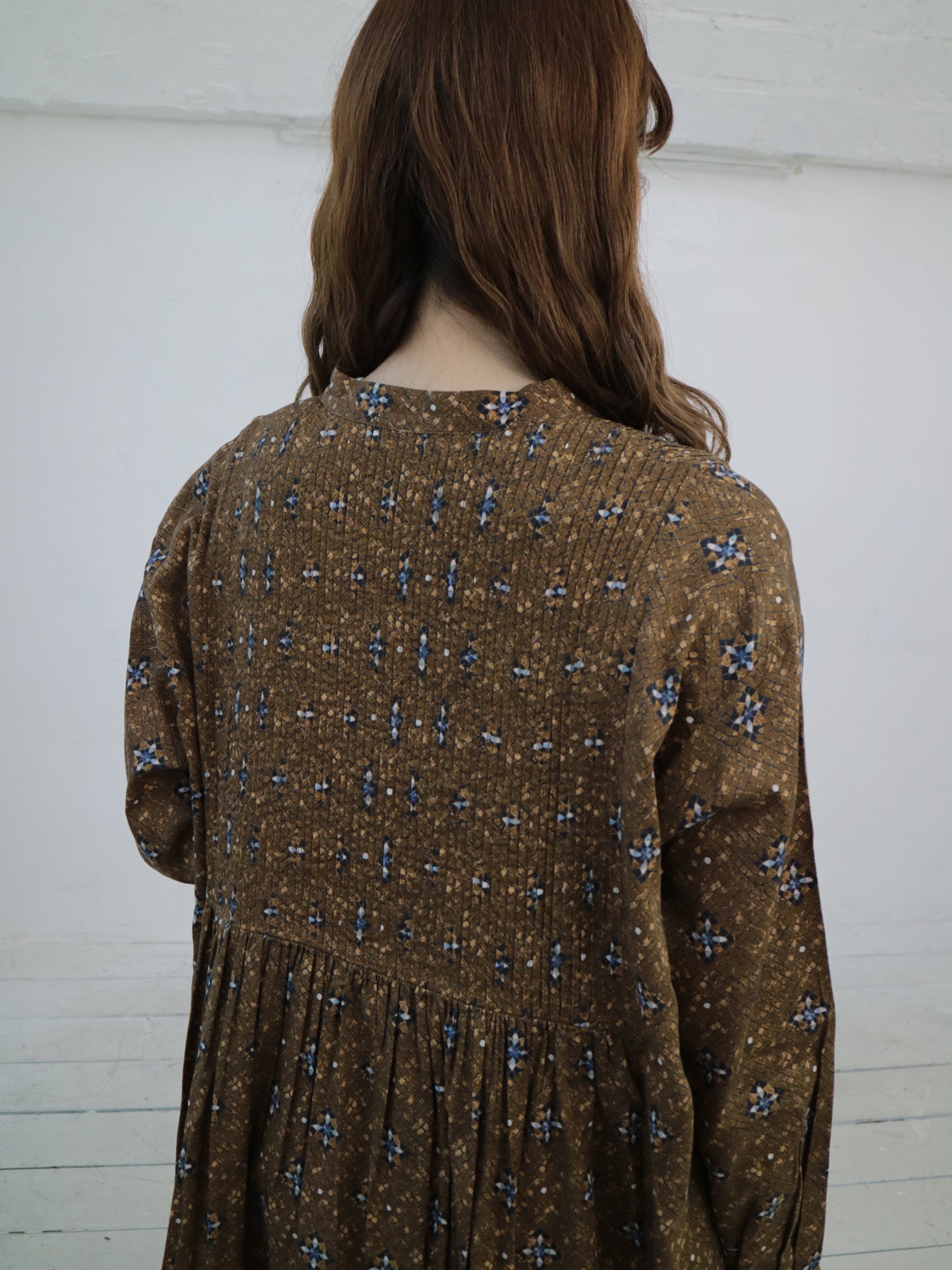 YARRA　INDIAプリントピンタックワンピース　YR-1544-212