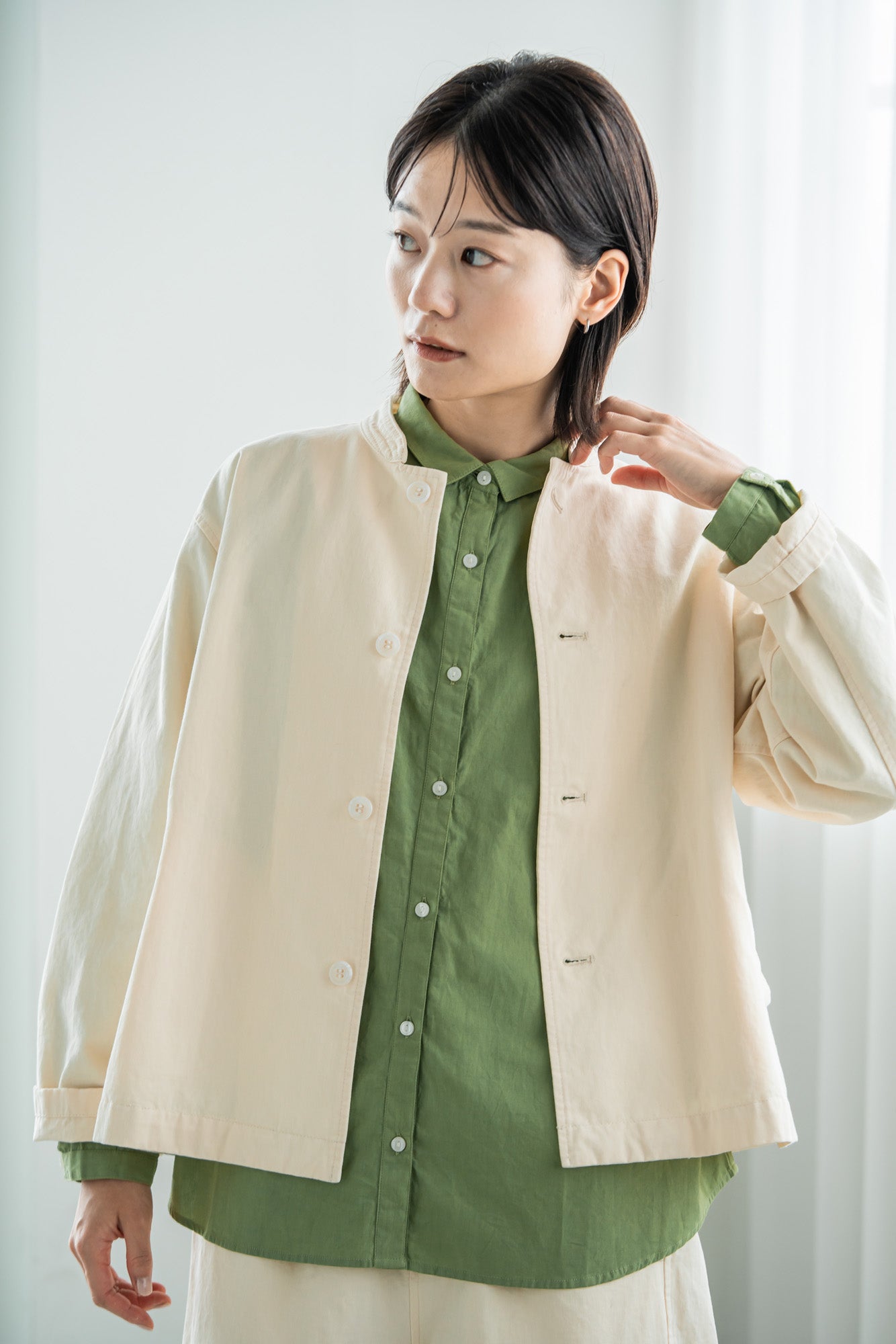 YARRA　綿１００ワッシャーショートジャケット　YR-1417-224