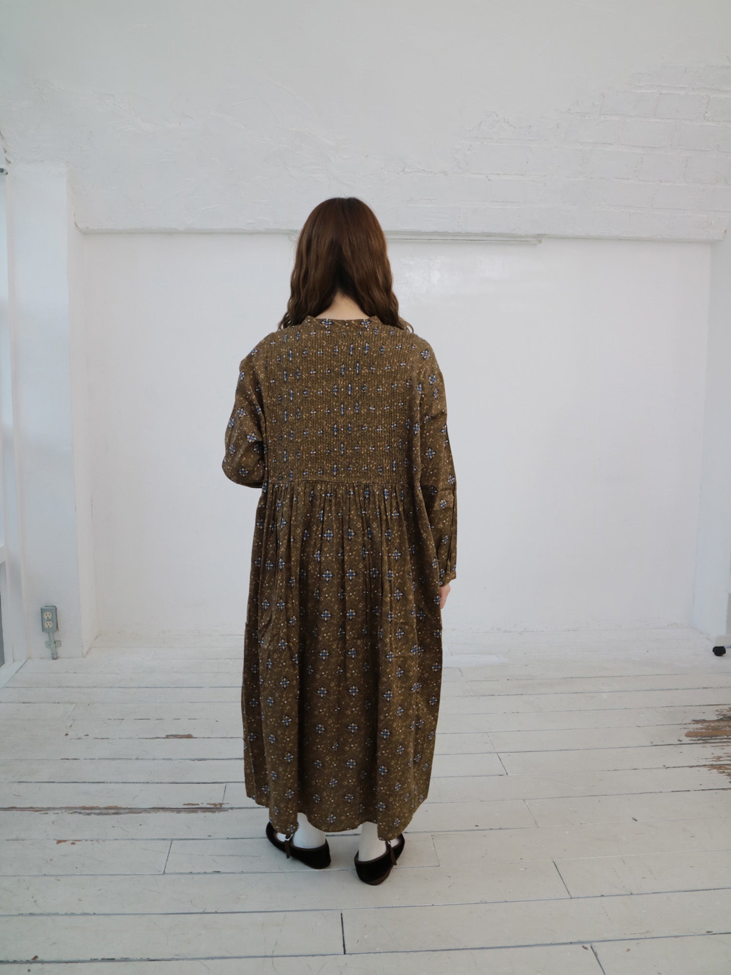 YARRA　INDIAプリントピンタックワンピース　YR-1544-212