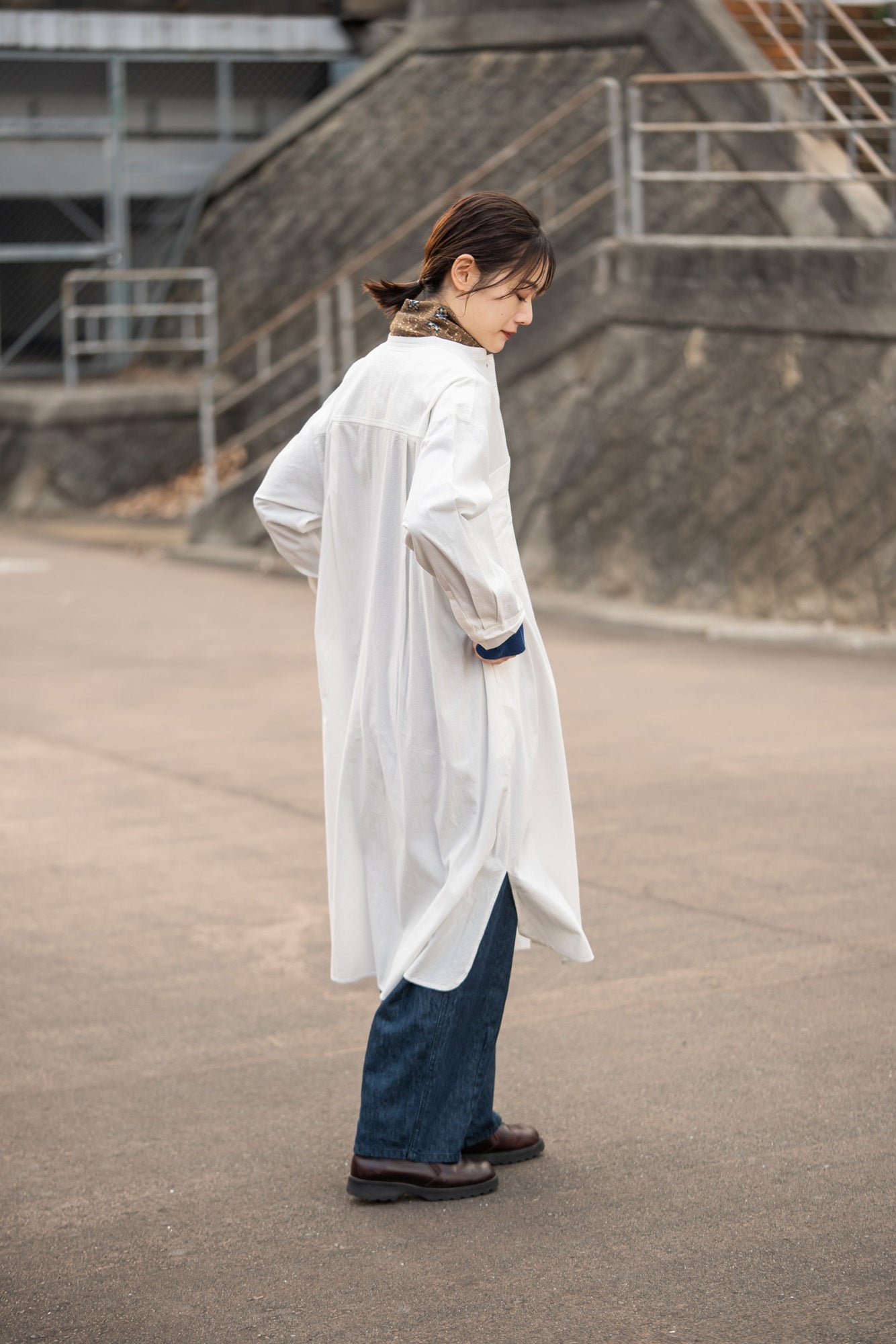 YARRA INDIAスタンドステッチ衿ワンピース YR-1544-233