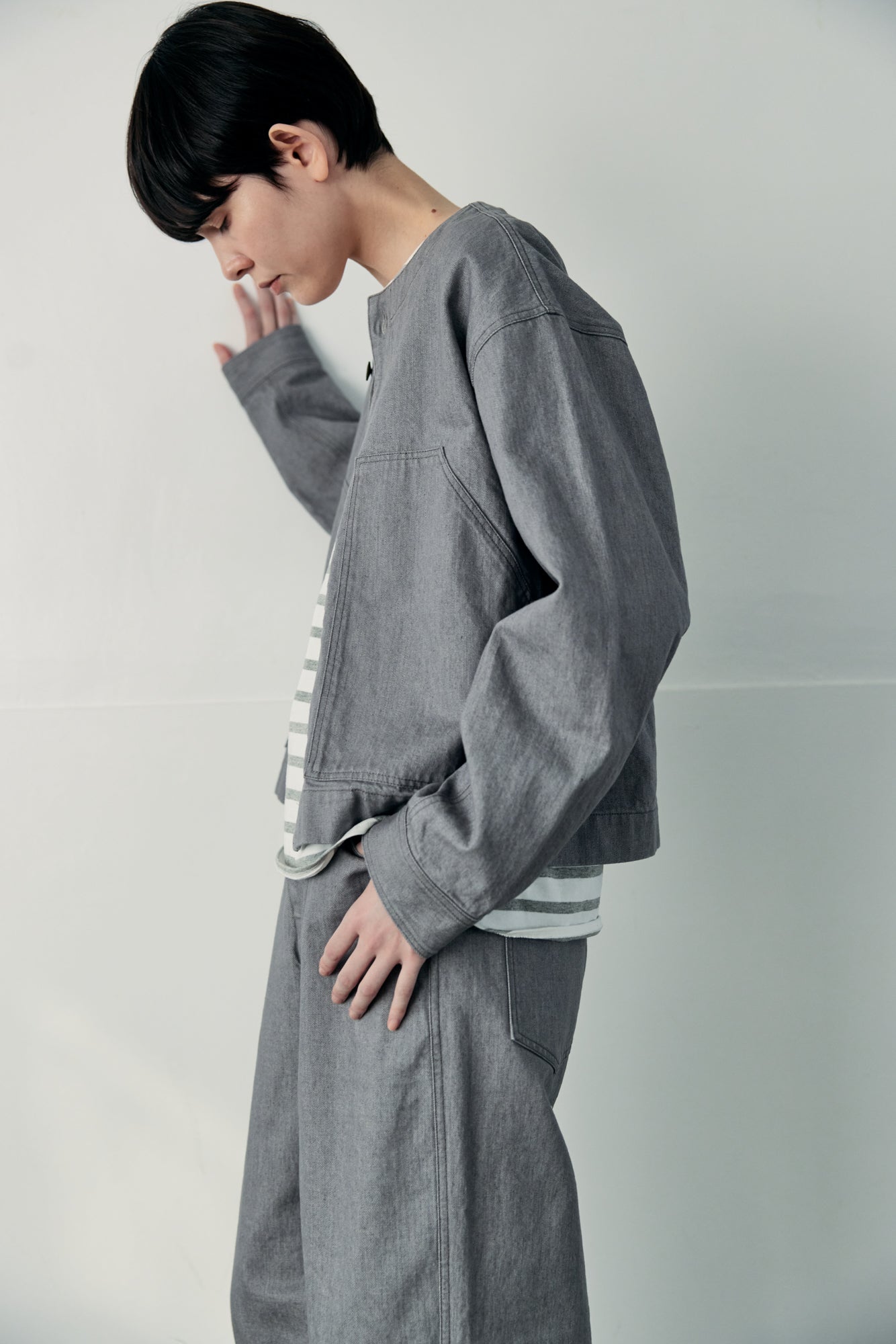 YARRA NEU　10ozノーカラーJAPANデニムジャケット　NU-5517-416