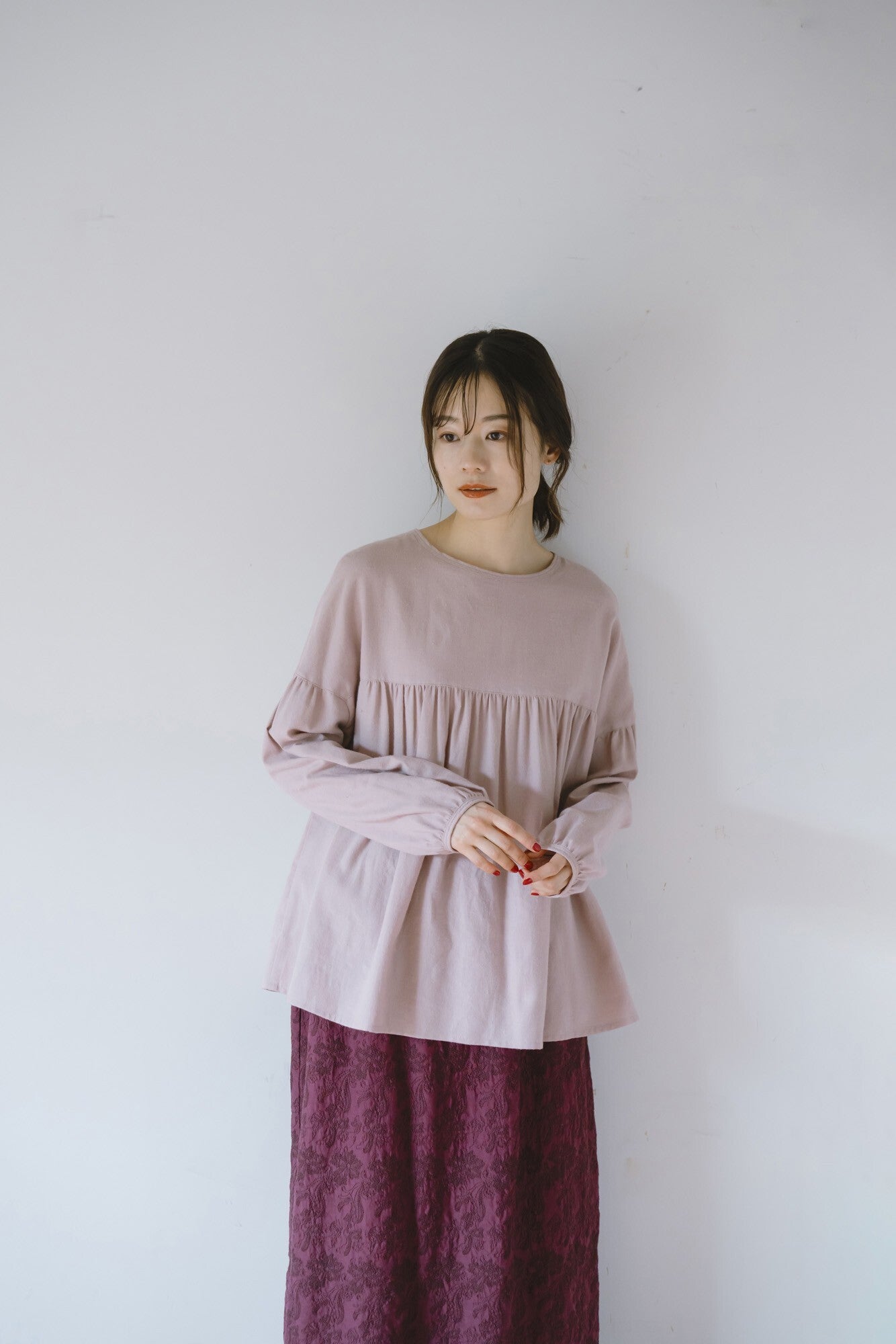 YARRA　オリジナルツイルヨークギャザーブラウス　YR-1553-248