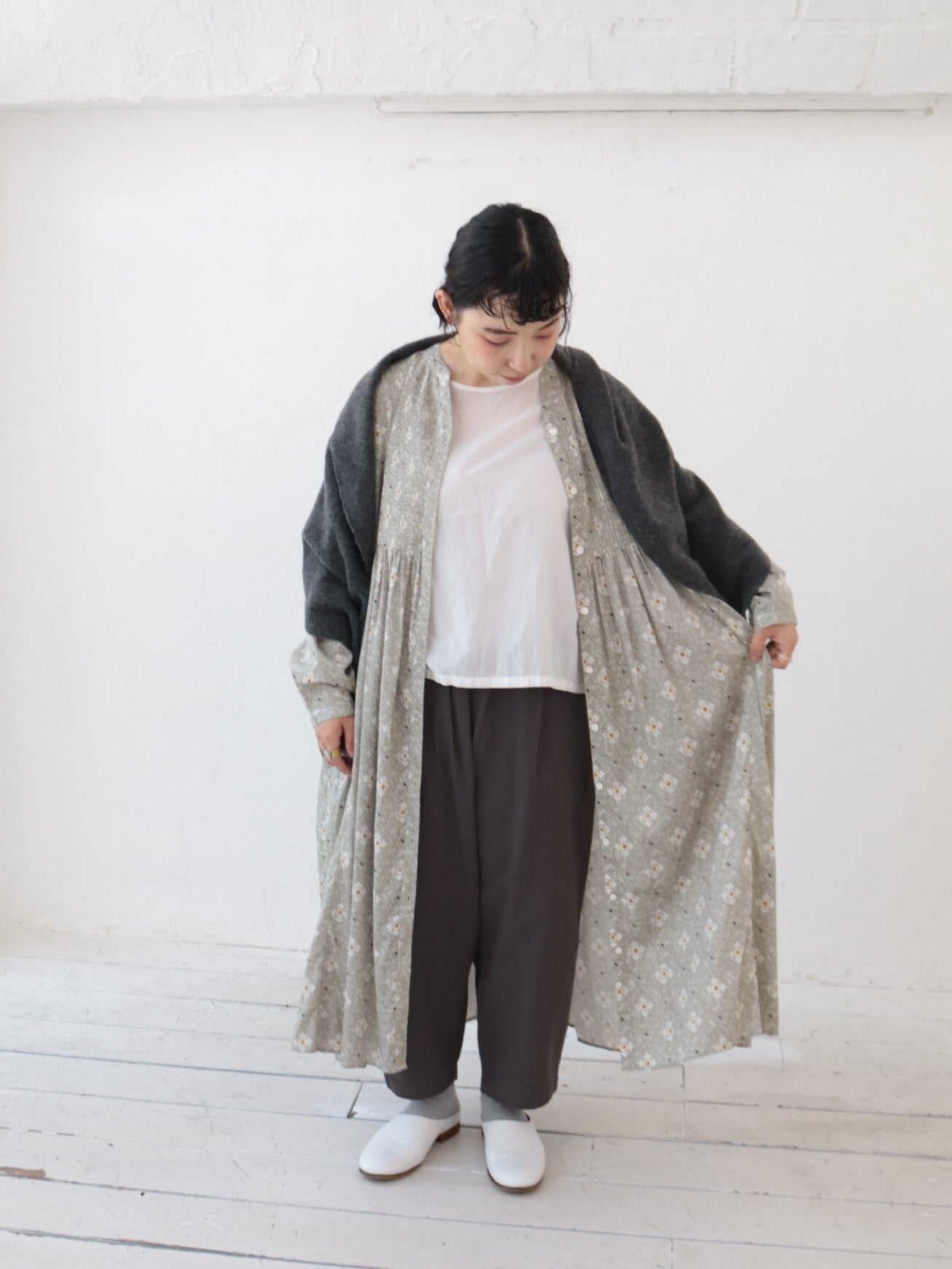 YARRA　INDIAプリントピンタックワンピース　YR-1544-212