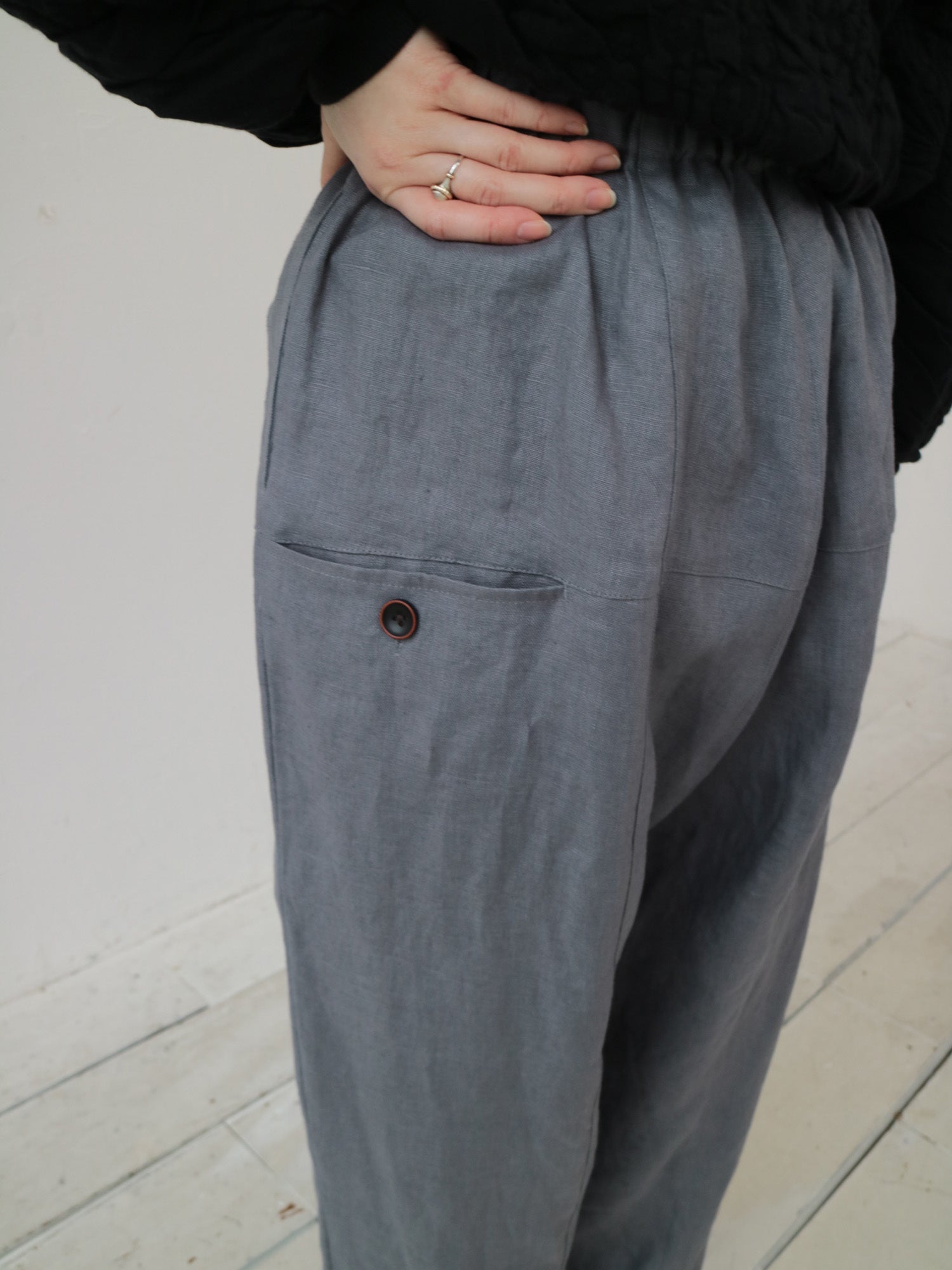 YARRA　リネン100デザインパンツ　YR-1545-216