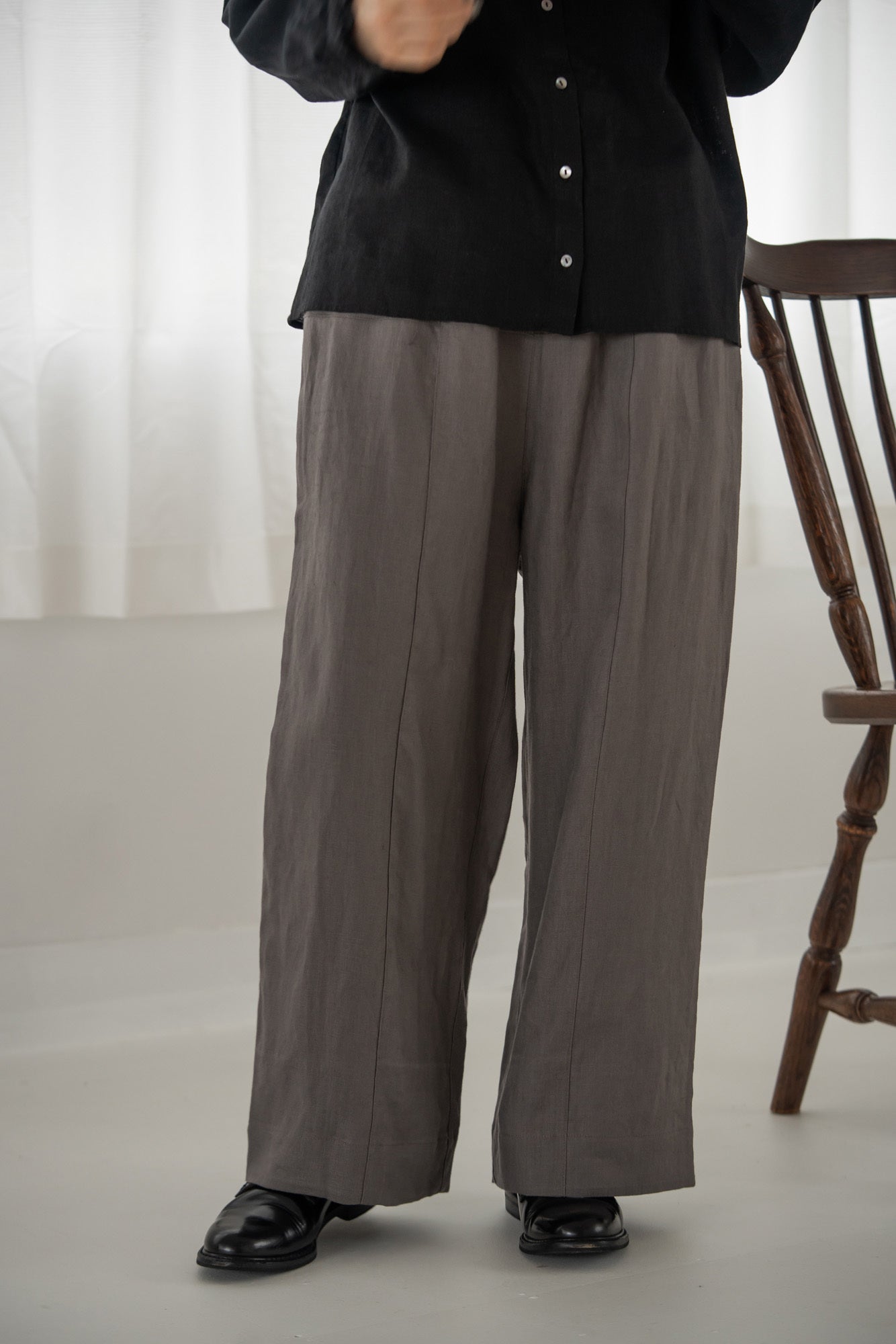 YARRA　リネン100デザインパンツ　YR-1545-216