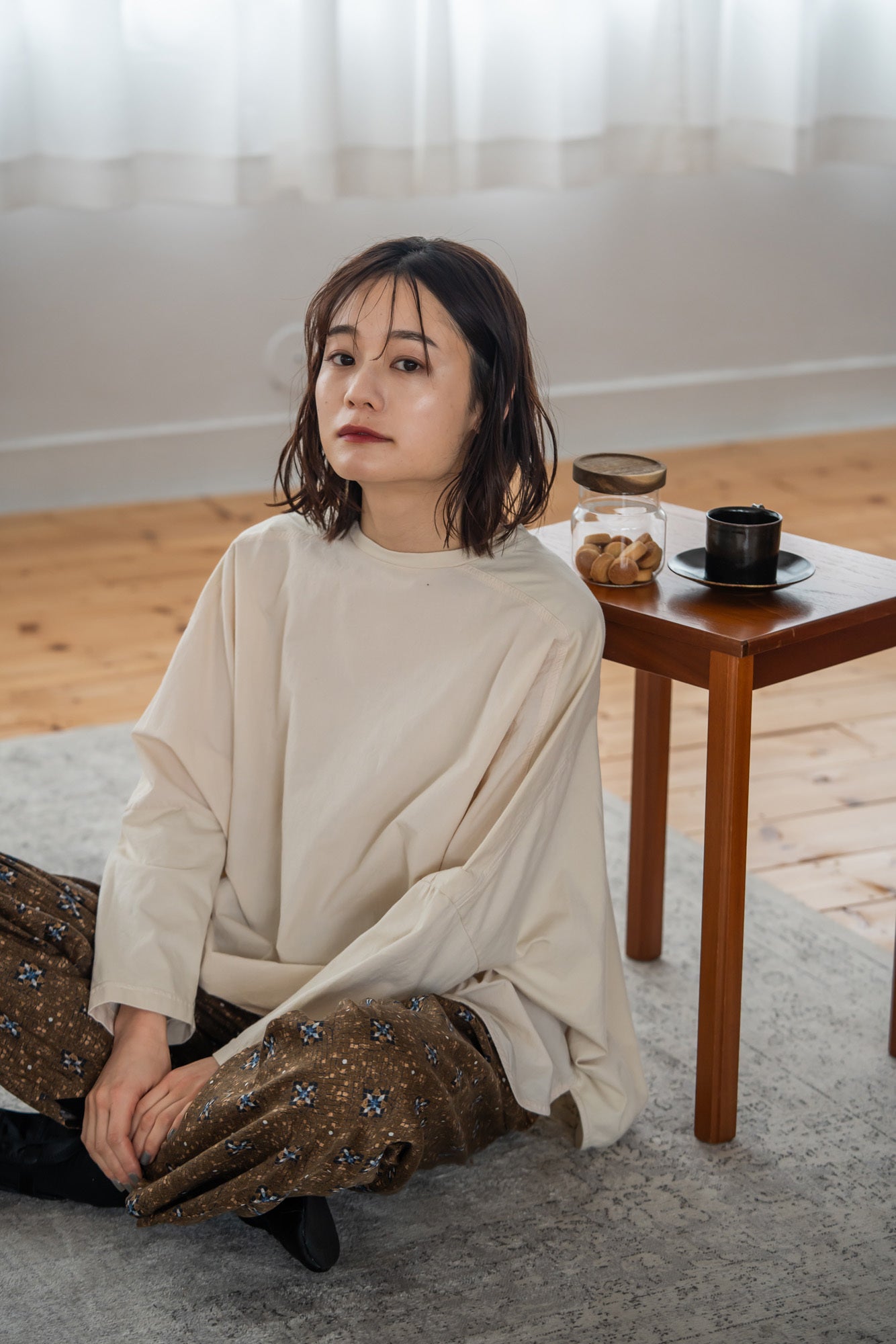 YARRA　INDIAプリントストレートパンツ　YR-1545-213