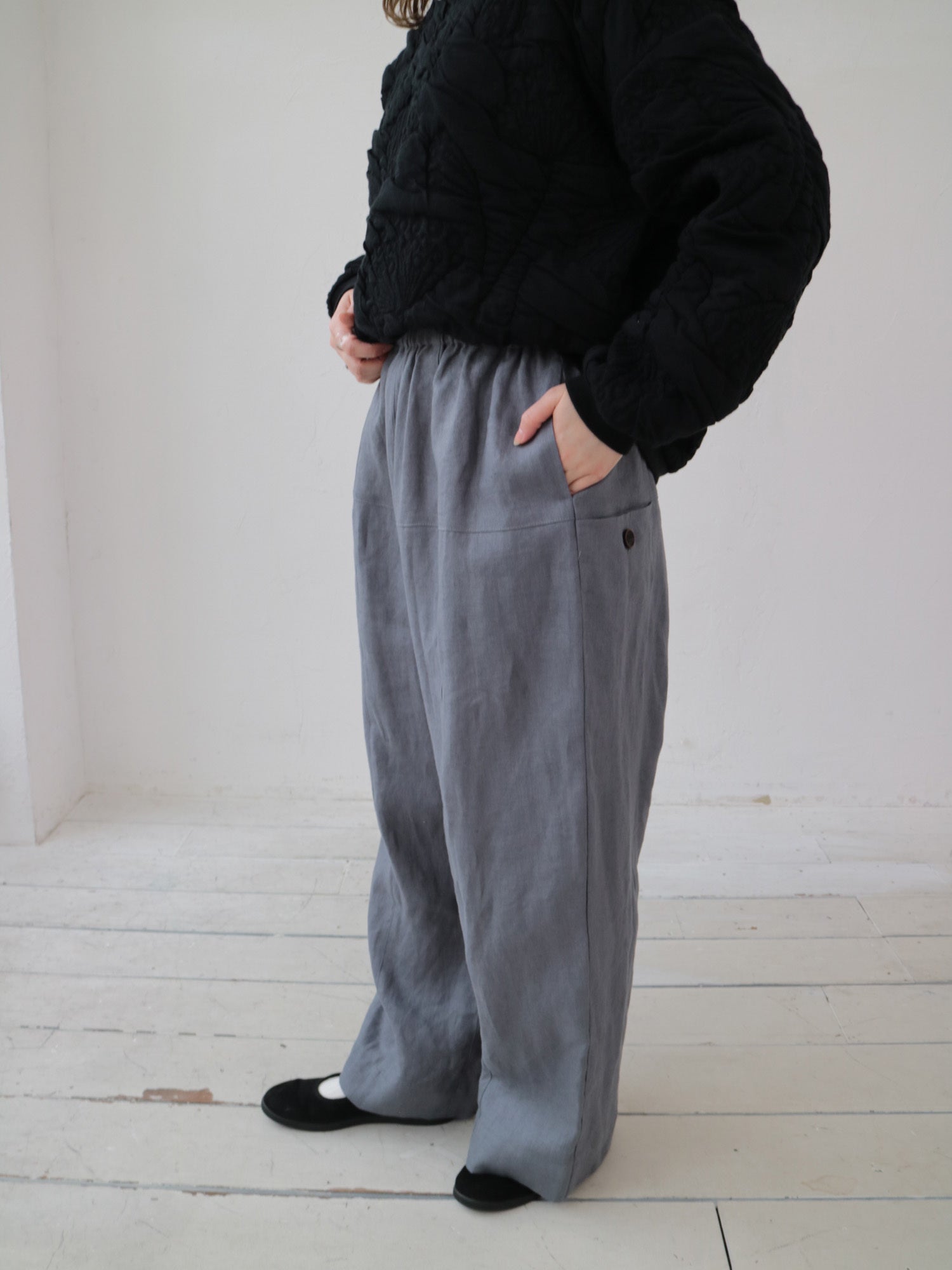 YARRA　リネン100デザインパンツ　YR-1545-216