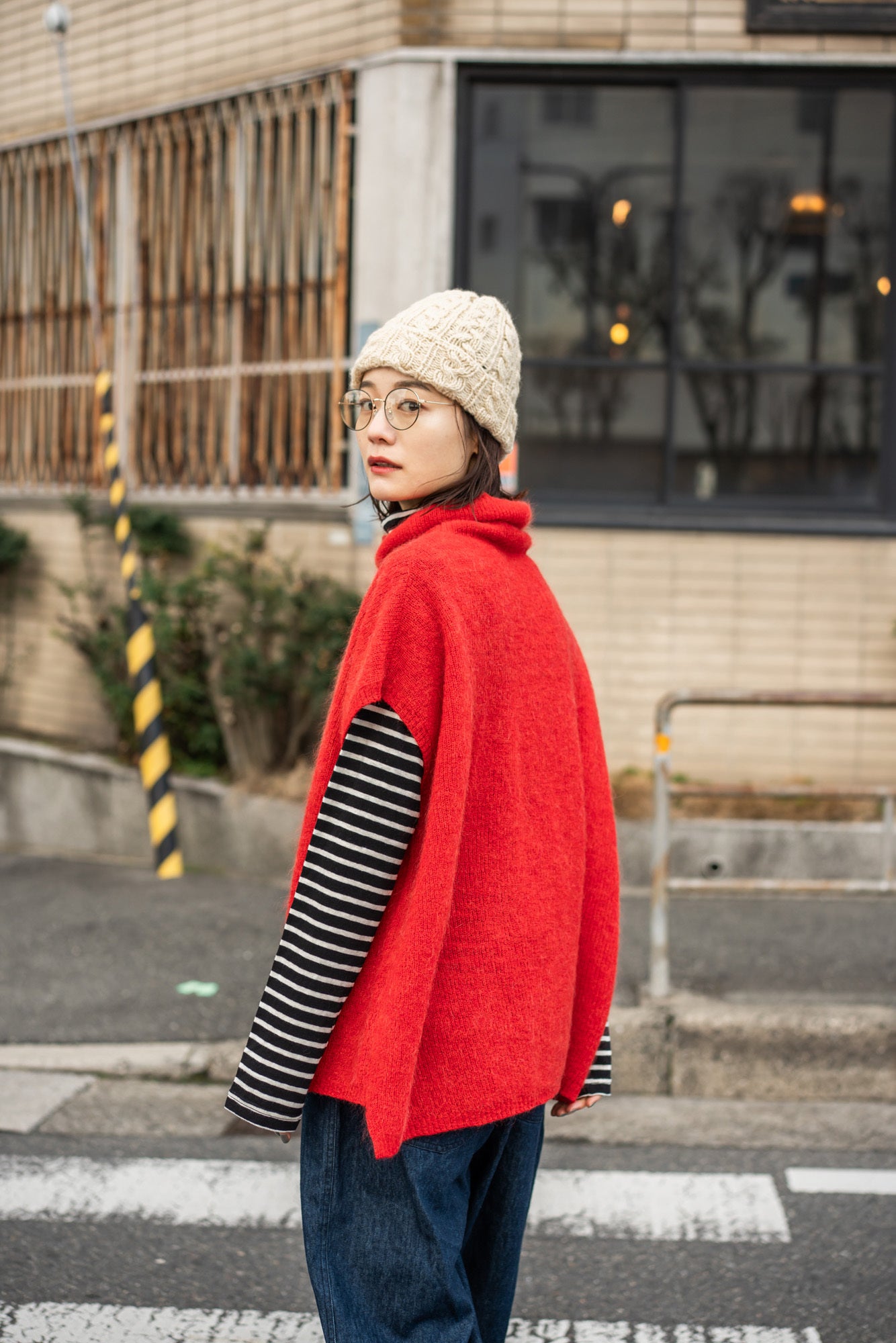 YARRA モヘアブレンドタートルニットベスト YR-1548-227