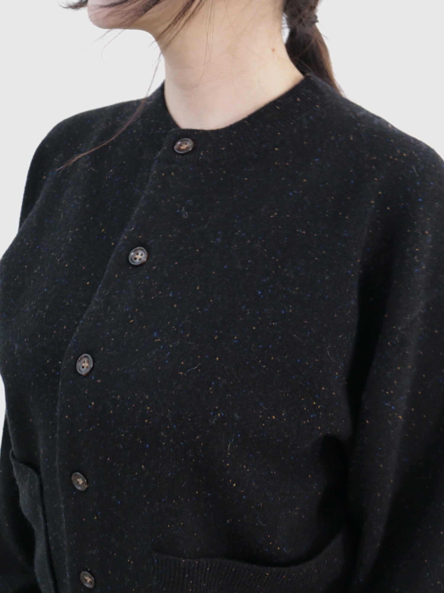 YARRA NEU　カラーネップメリノニットカーディガン　NU-5552-420